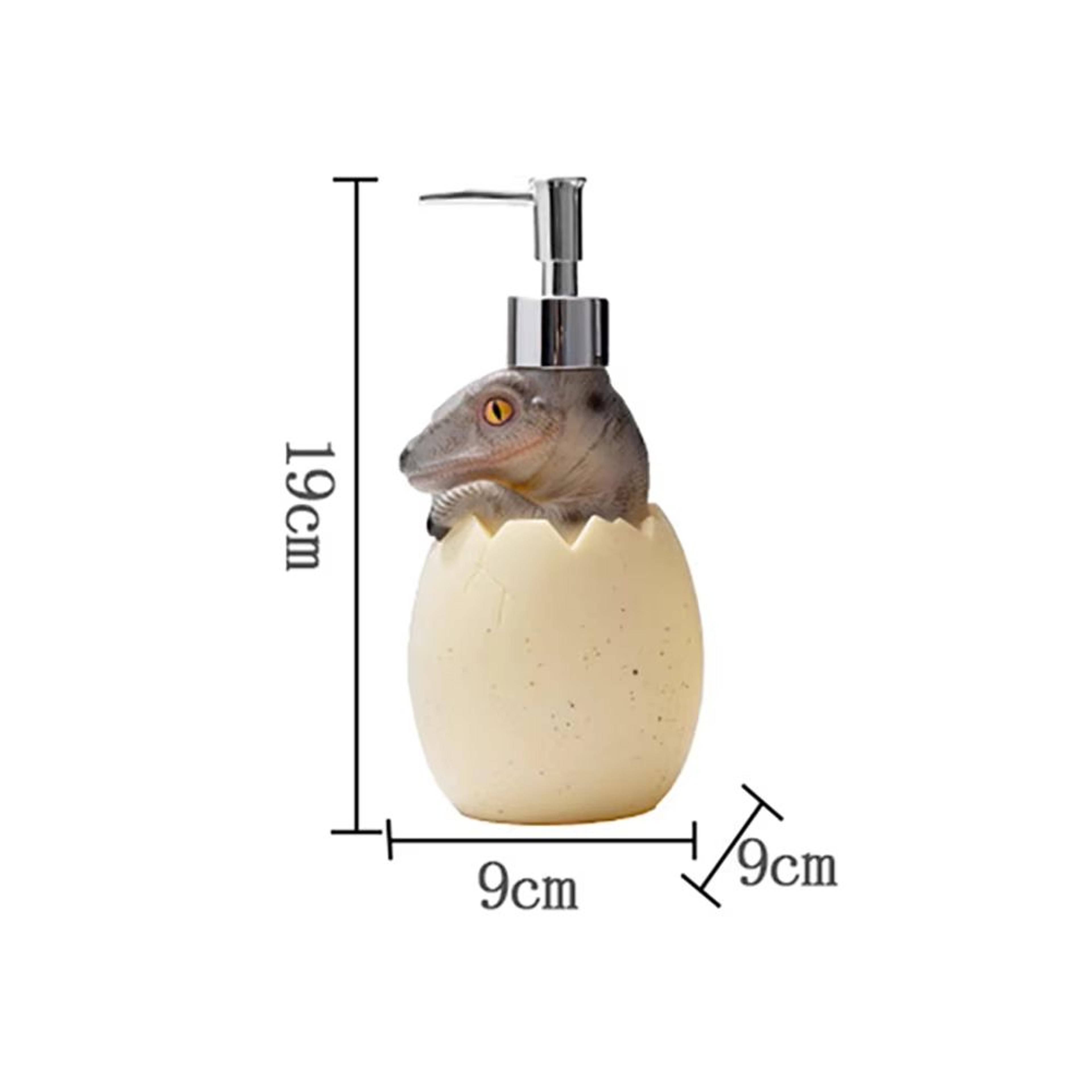 Cute Dinosaur Reusable Liquid Soap Dispenser With Leak Proof Pump For Bathroom And Vanity Use 11