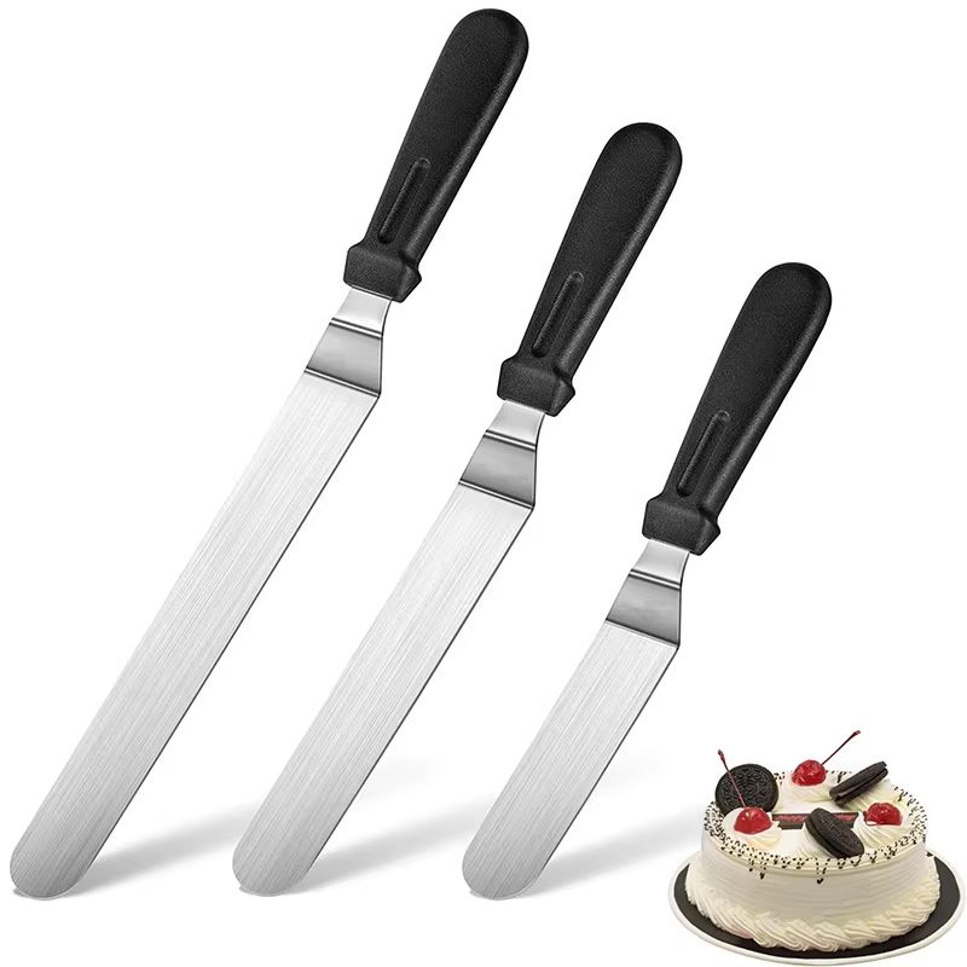 lmetjma stainless steel offset icing spatula for smooth cake decorating