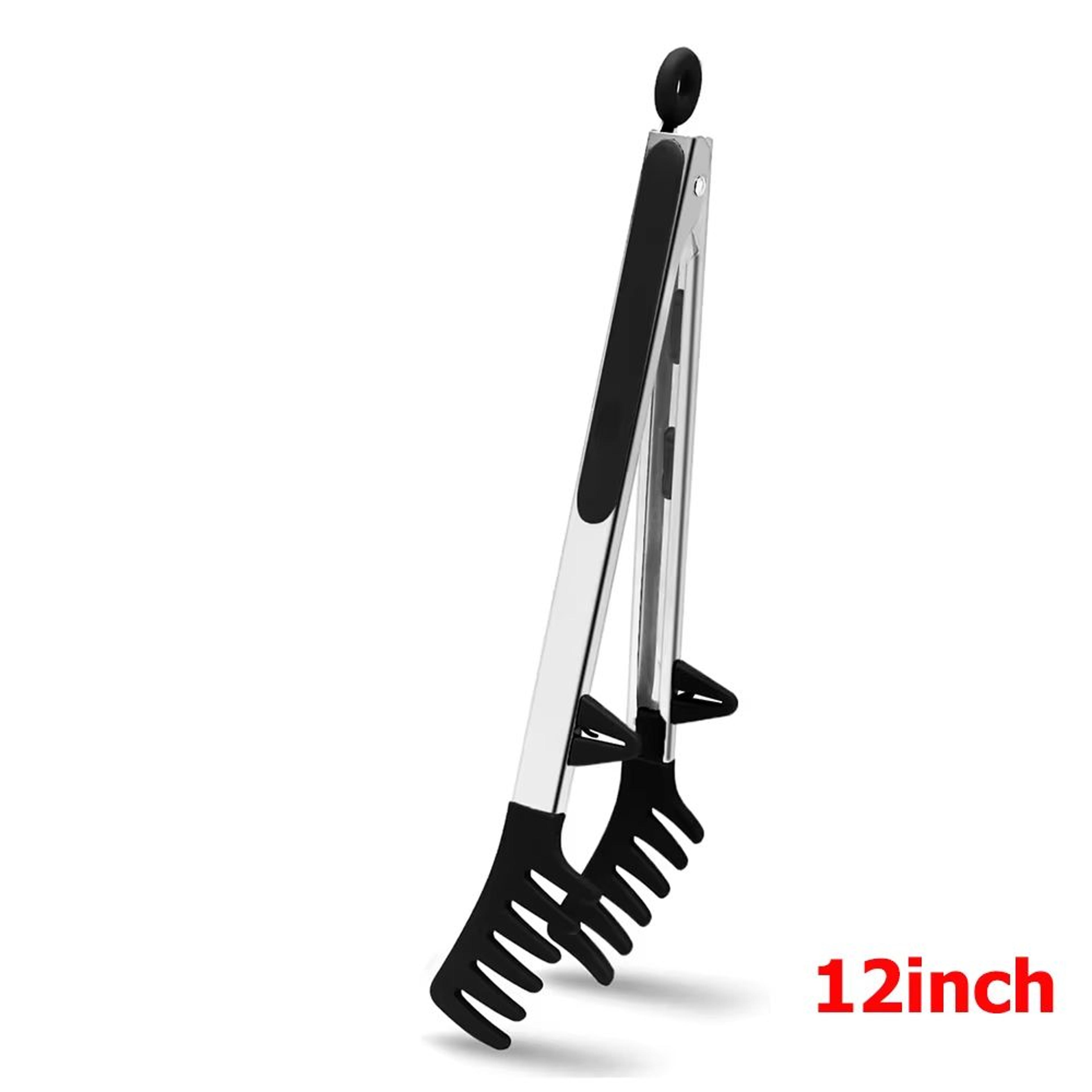 LMETJMA Silicone Kitchen Food Tongs For Nonstick Cooking And Serving 8