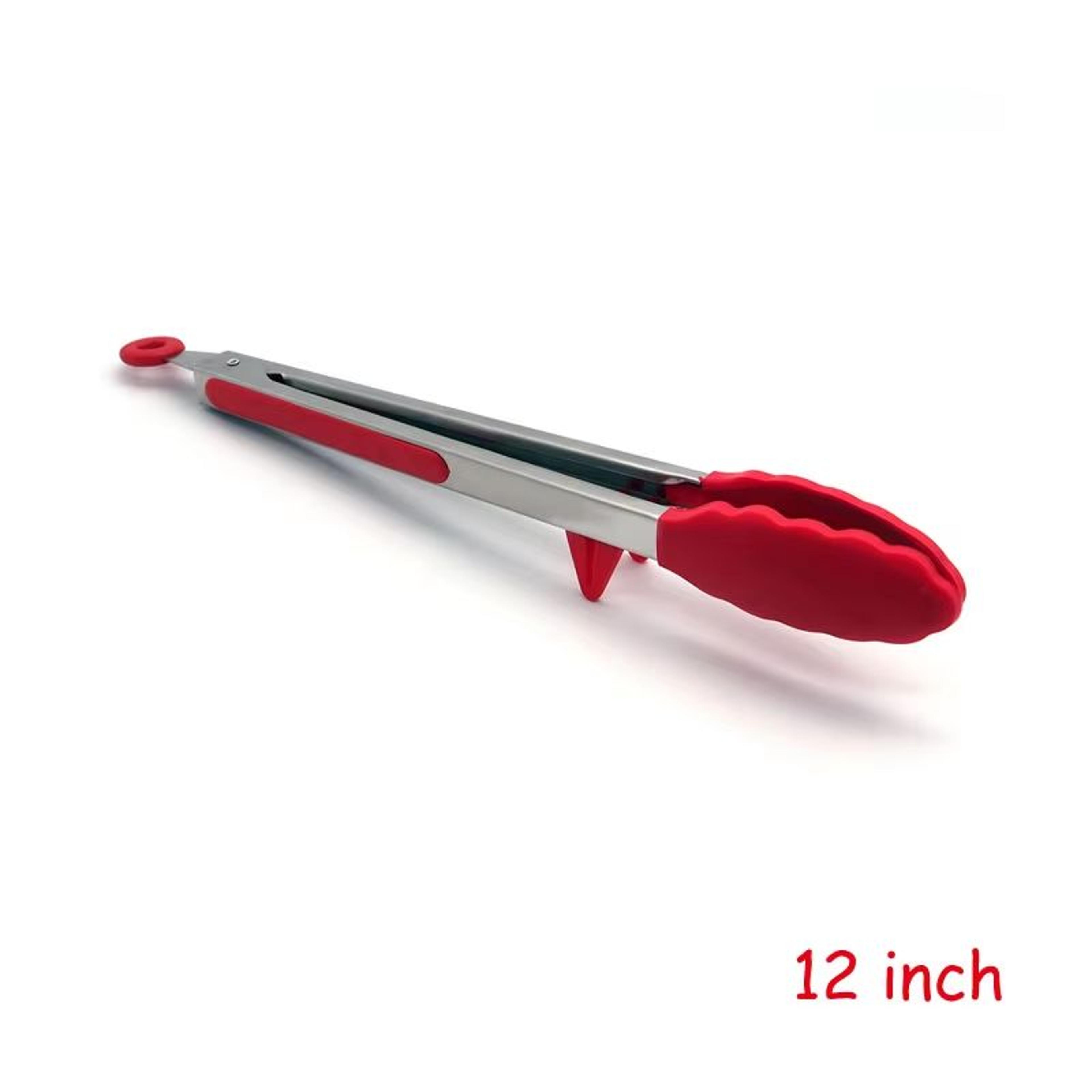 LMETJMA Stainless Steel Cooking Tongs With Silicone Tips And Stand Design 7