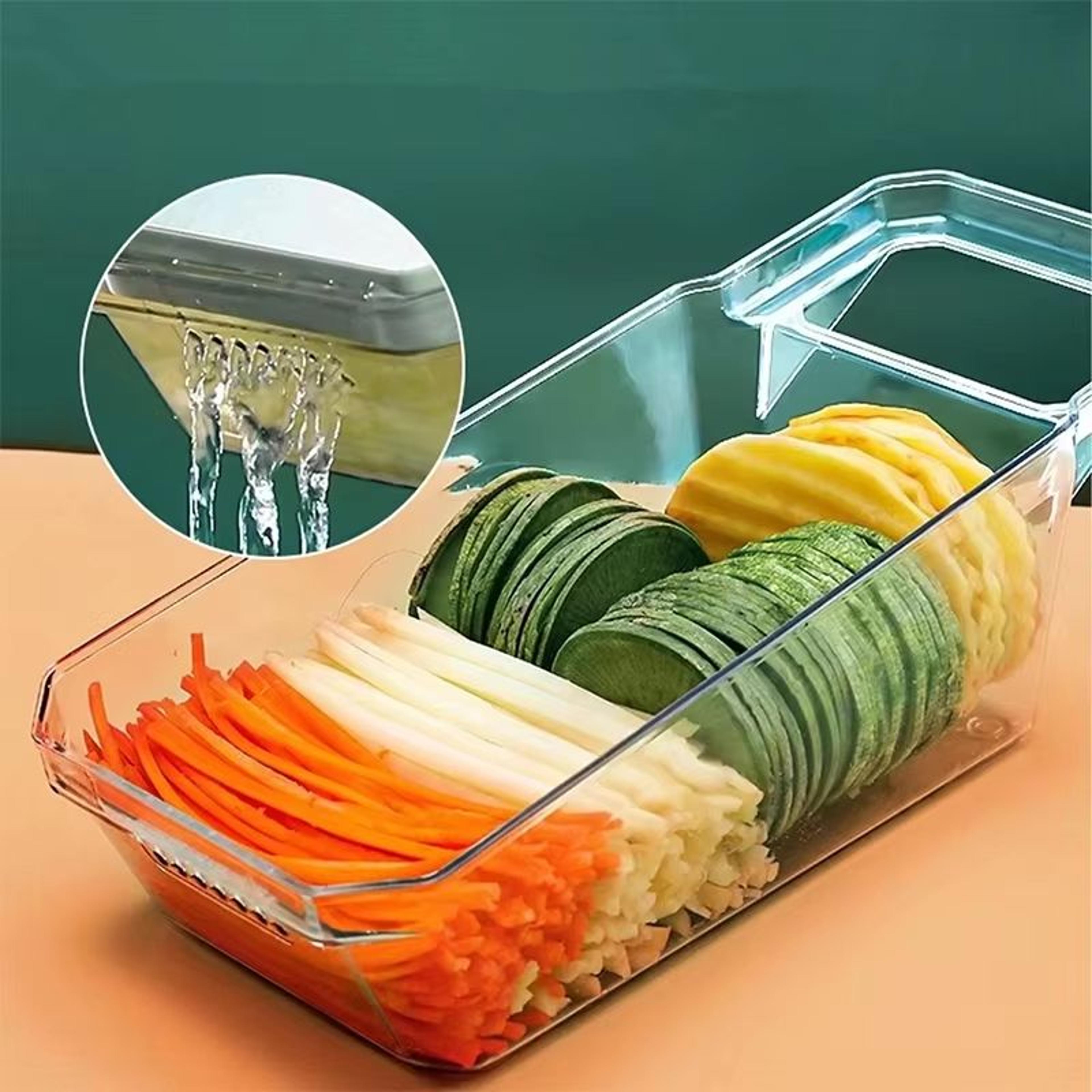 LMETJMA 6 In 1 Mandoline Vegetable Slicer With Interchangeable Julienne And Shredder Blades 5