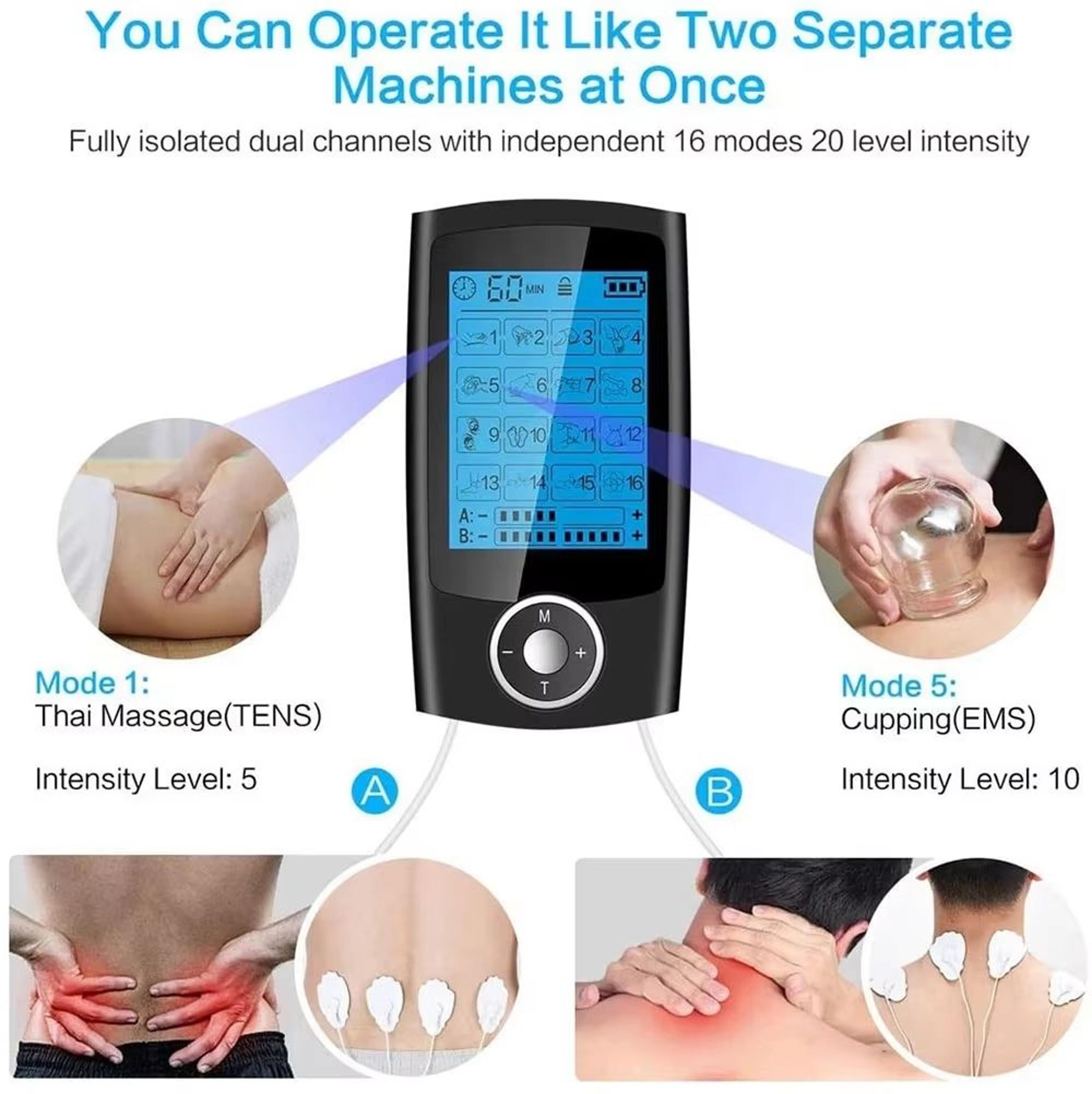 16 Mode Electric TENS EMS Muscle Stimulator Digital Therapy Massager For Pain Relief And Body Relax 2