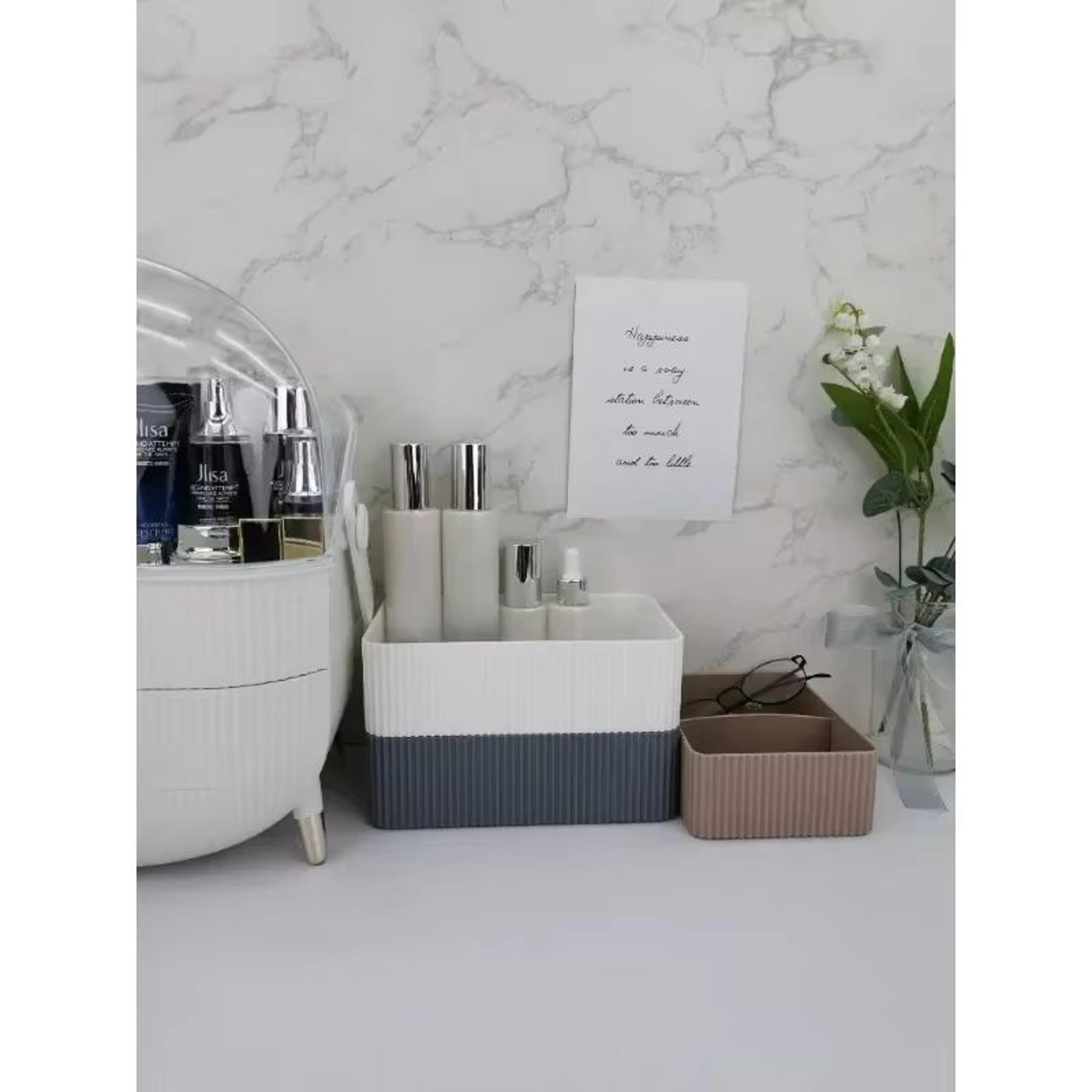 WBBOOMING Grid Desktop Storage Box Organizer For Makeup Bathroom Office And Closet Essentials 4