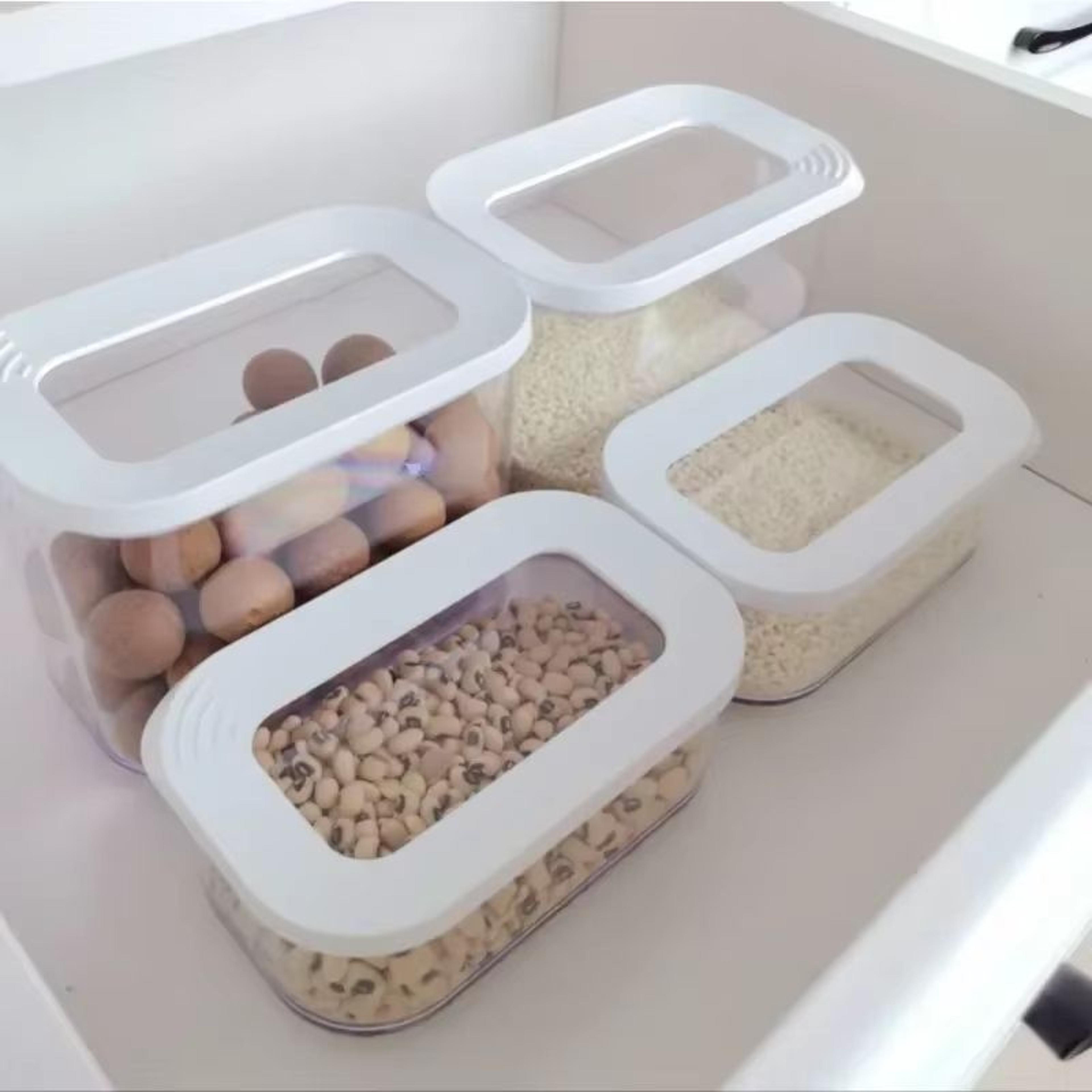 Airtight Plastic Sealed Storage Box Transparent Food Container For Coffee Beans And Cereal Organiza 4