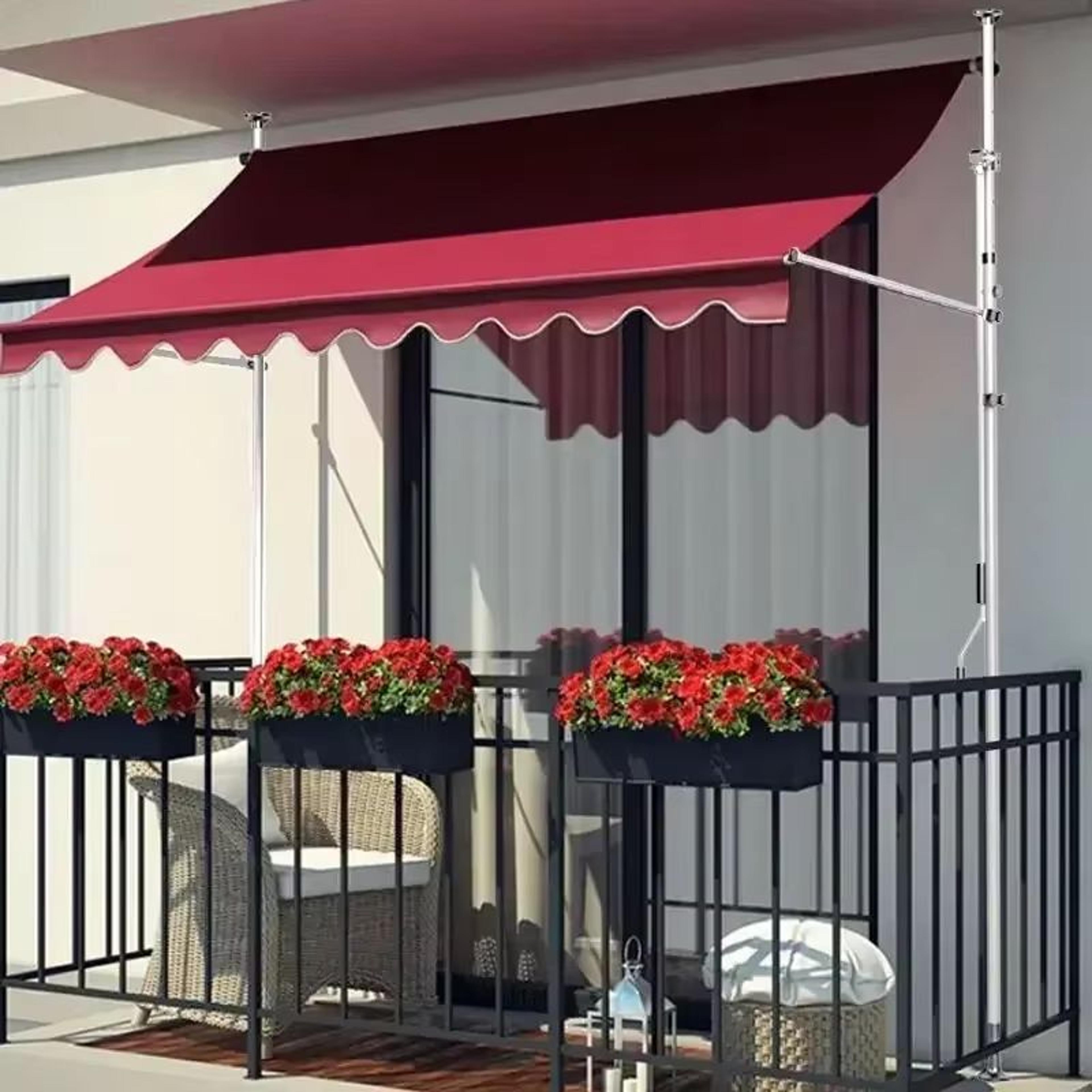 Folding Telescopic Vertical Awning Canopy For Balcony And Courtyard Rainproof Sunshade Pergola 9