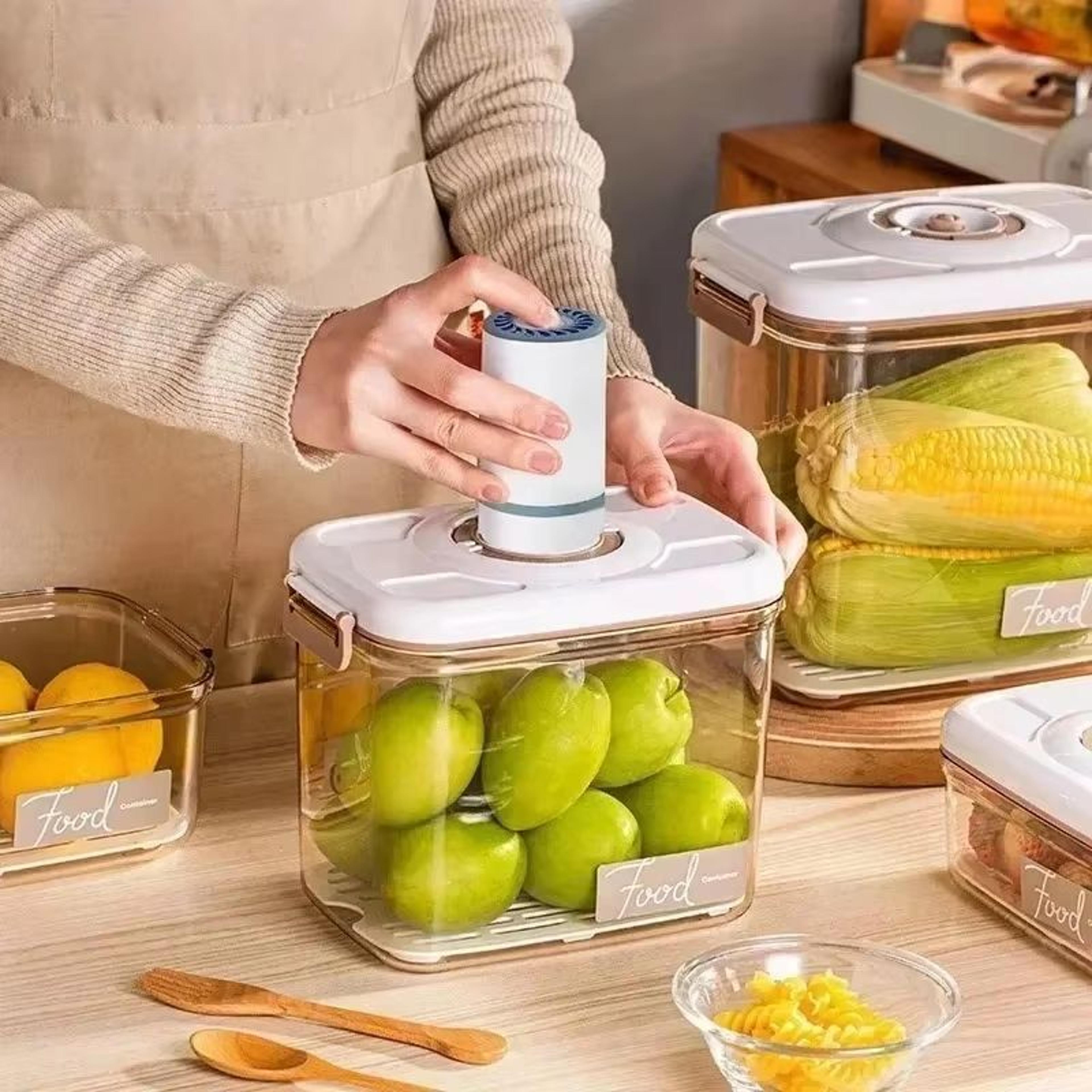 food grade vacuum sealed food storage box with draining design large capacity refrigerator container