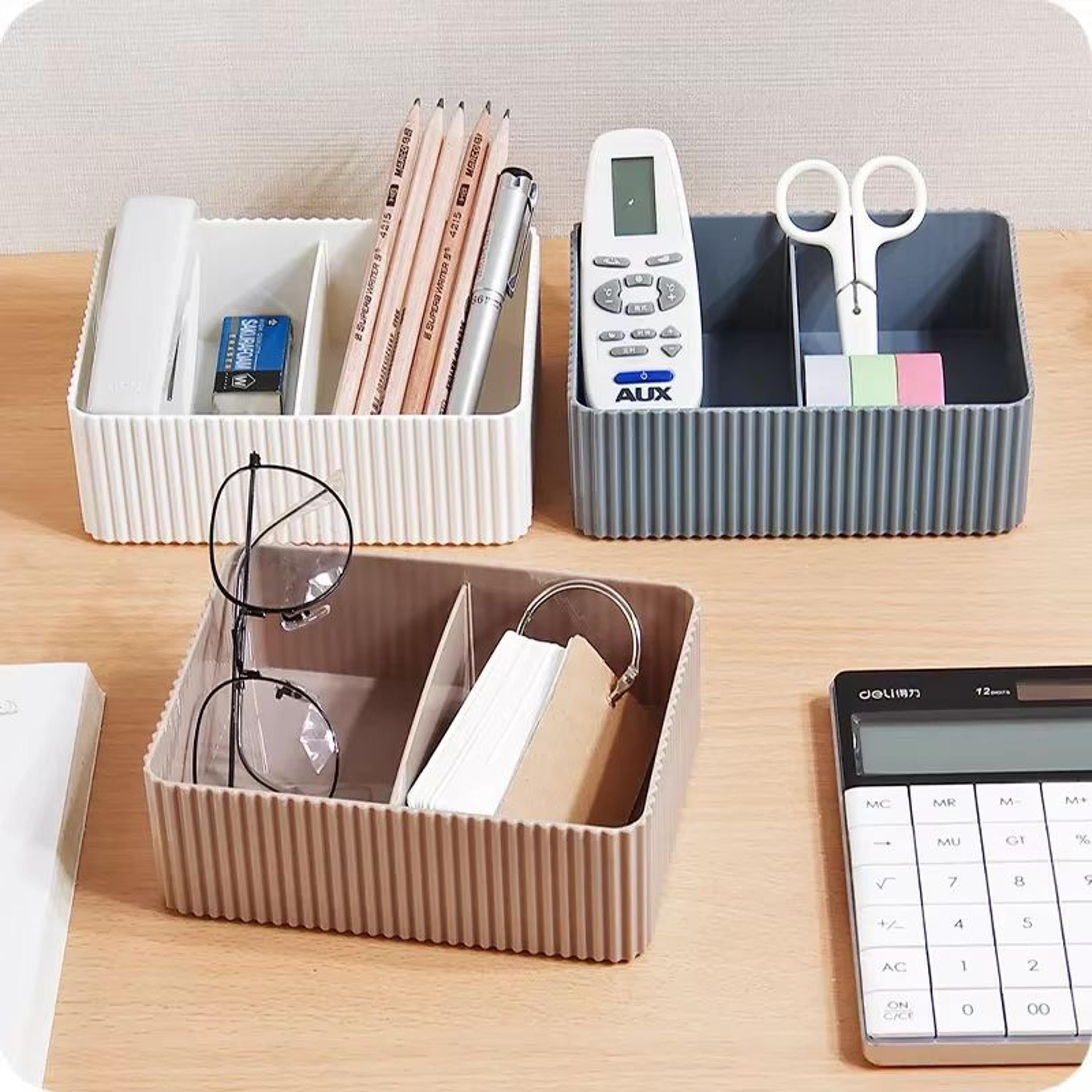 Plastic Grid Desktop Storage Box Organizer For Makeup Office Bathroom And Closet Essentials 1