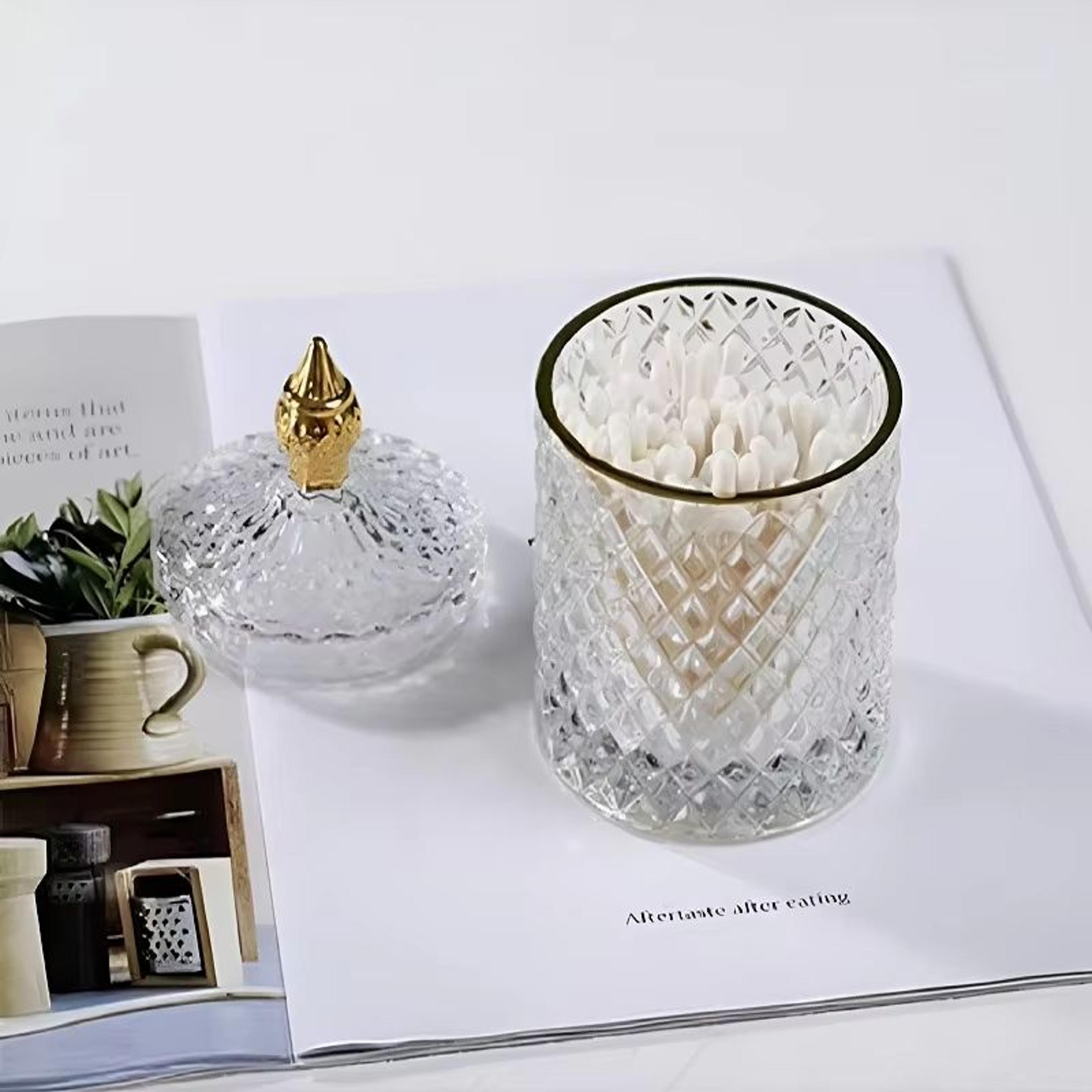 Crystal Glass Jewelry Organizer Storage Jar For Cosmetics Tea Candy Coffee And Seasonings 2