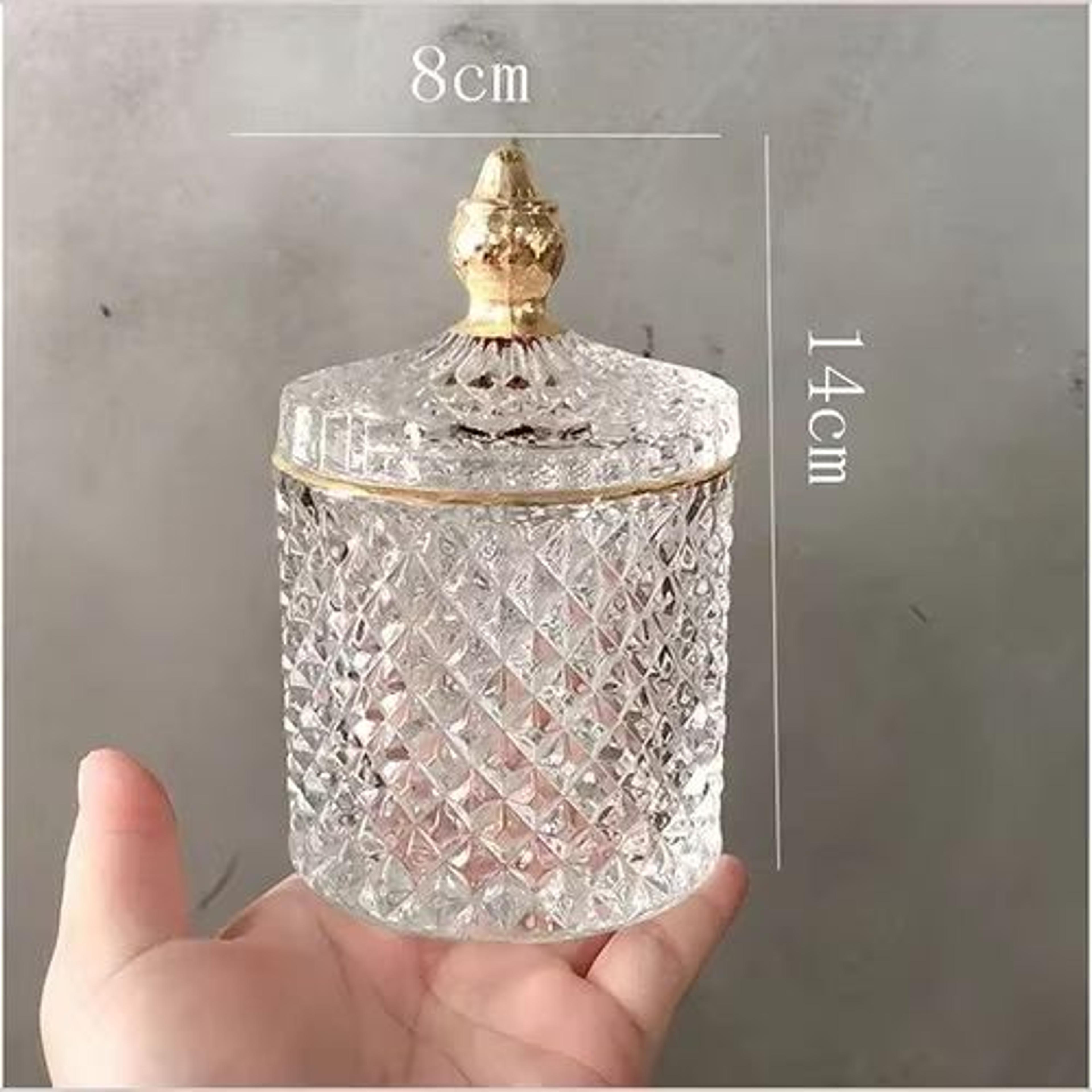 Crystal Glass Jewelry Organizer Storage Jar For Cosmetics Tea Candy Coffee And Seasonings 6