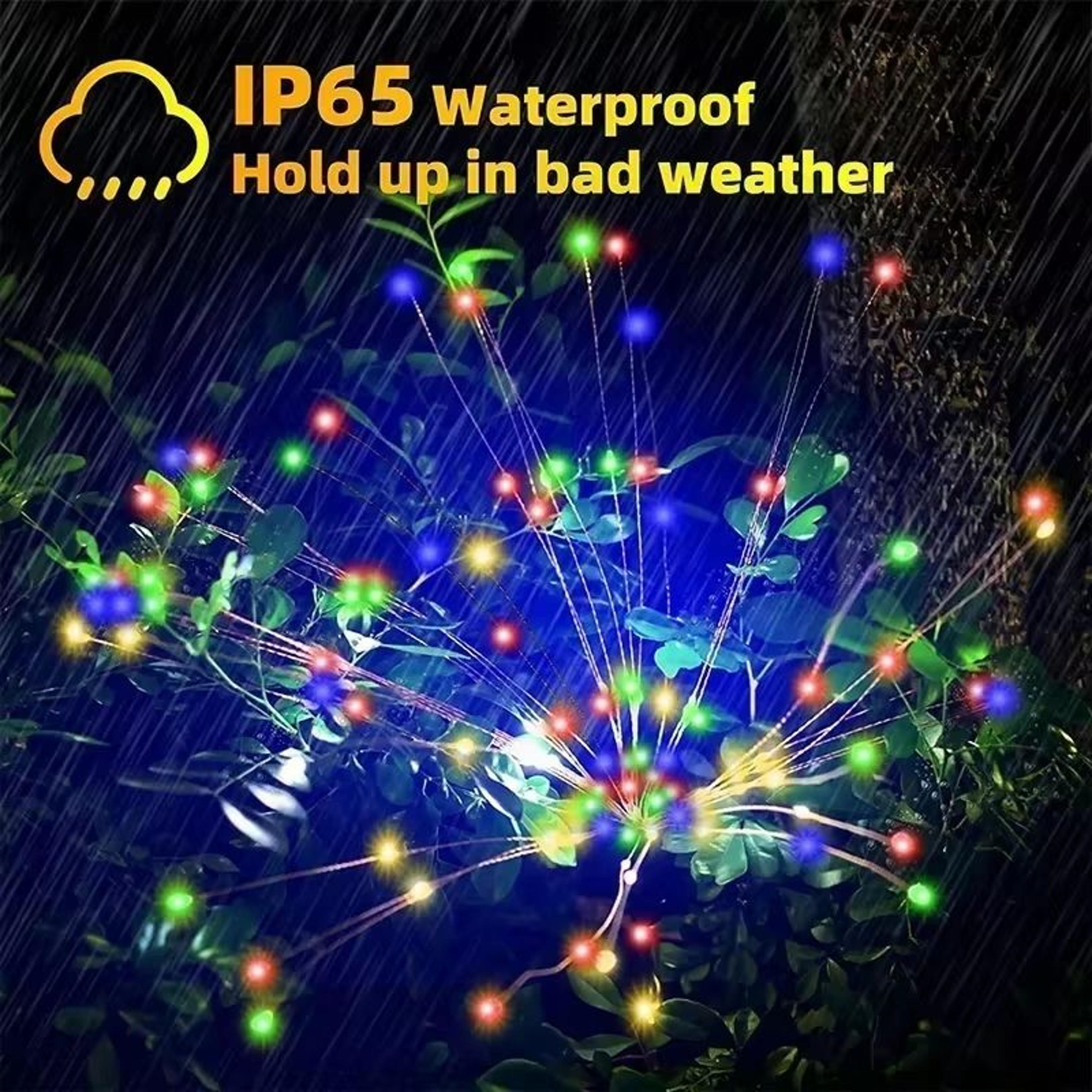 Solar LED Firework Fairy Light Outdoor Garden Pathway Lawn Decoration For Yard And Events 2