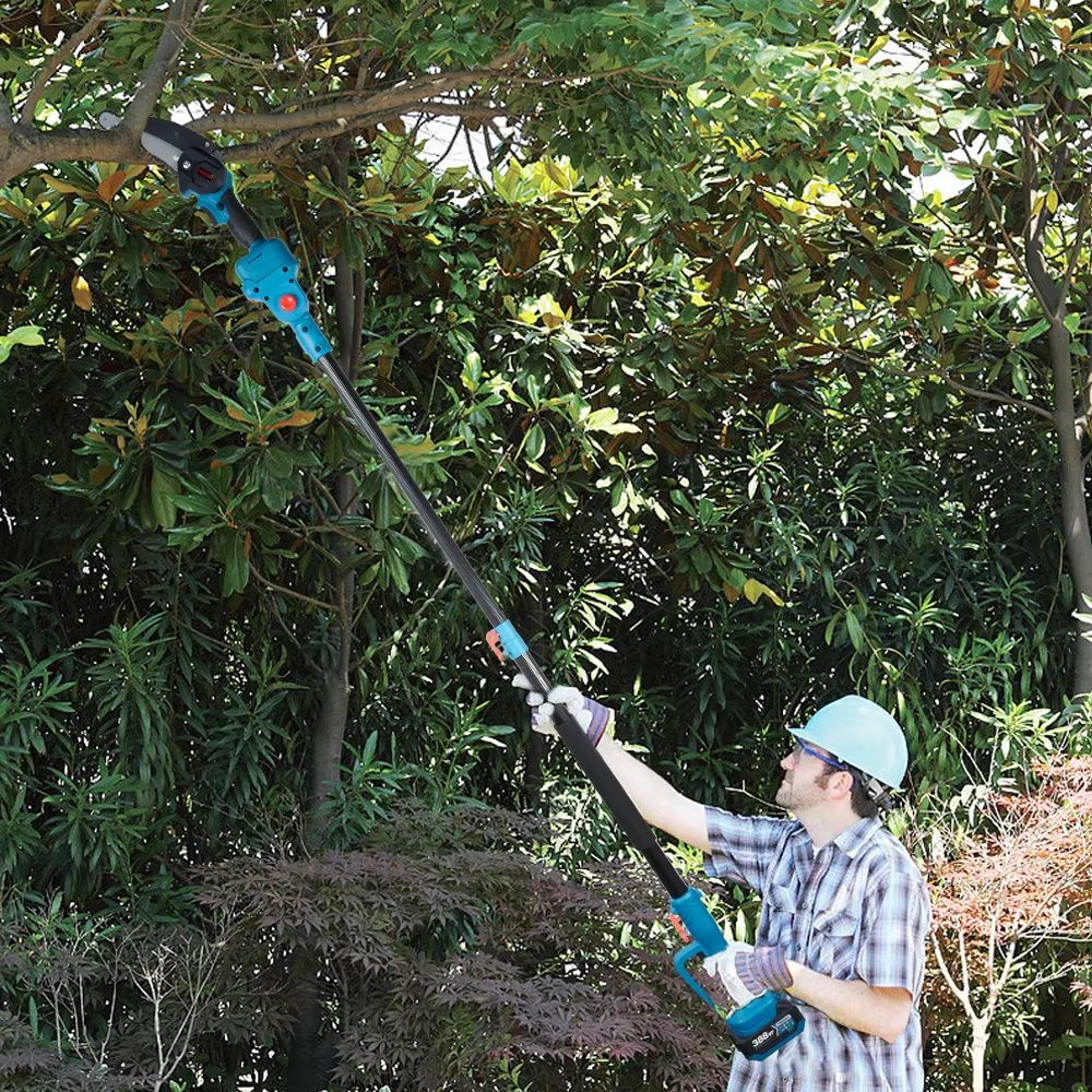 ONEVAN 3500W 2in1 Cordless Telescoping Pole Chainsaw And Pruning Shears For 18V Battery 4