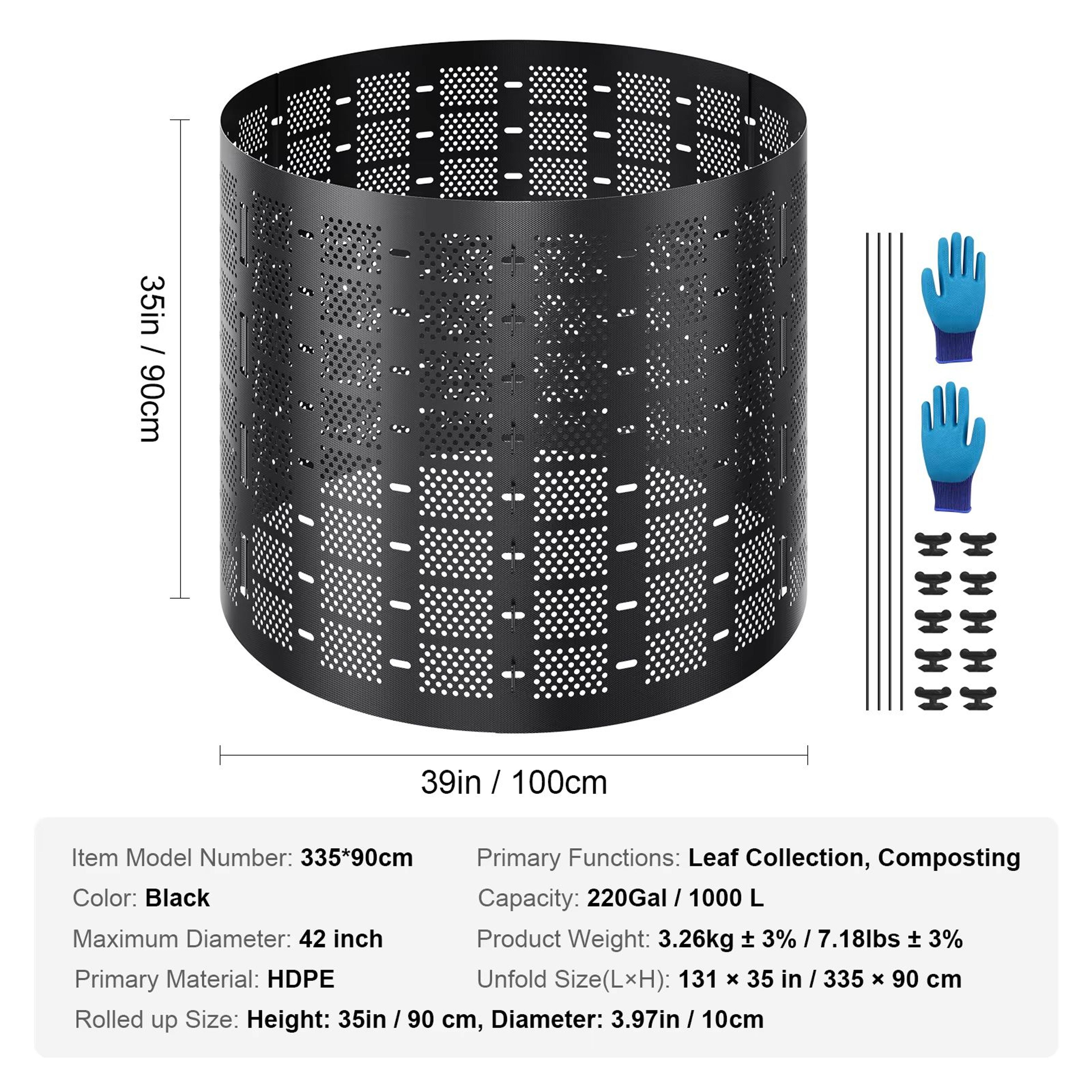SucceBuy BPA Free Large Capacity Outdoor Garden Compost Bin With Lid And Bottom Door 6