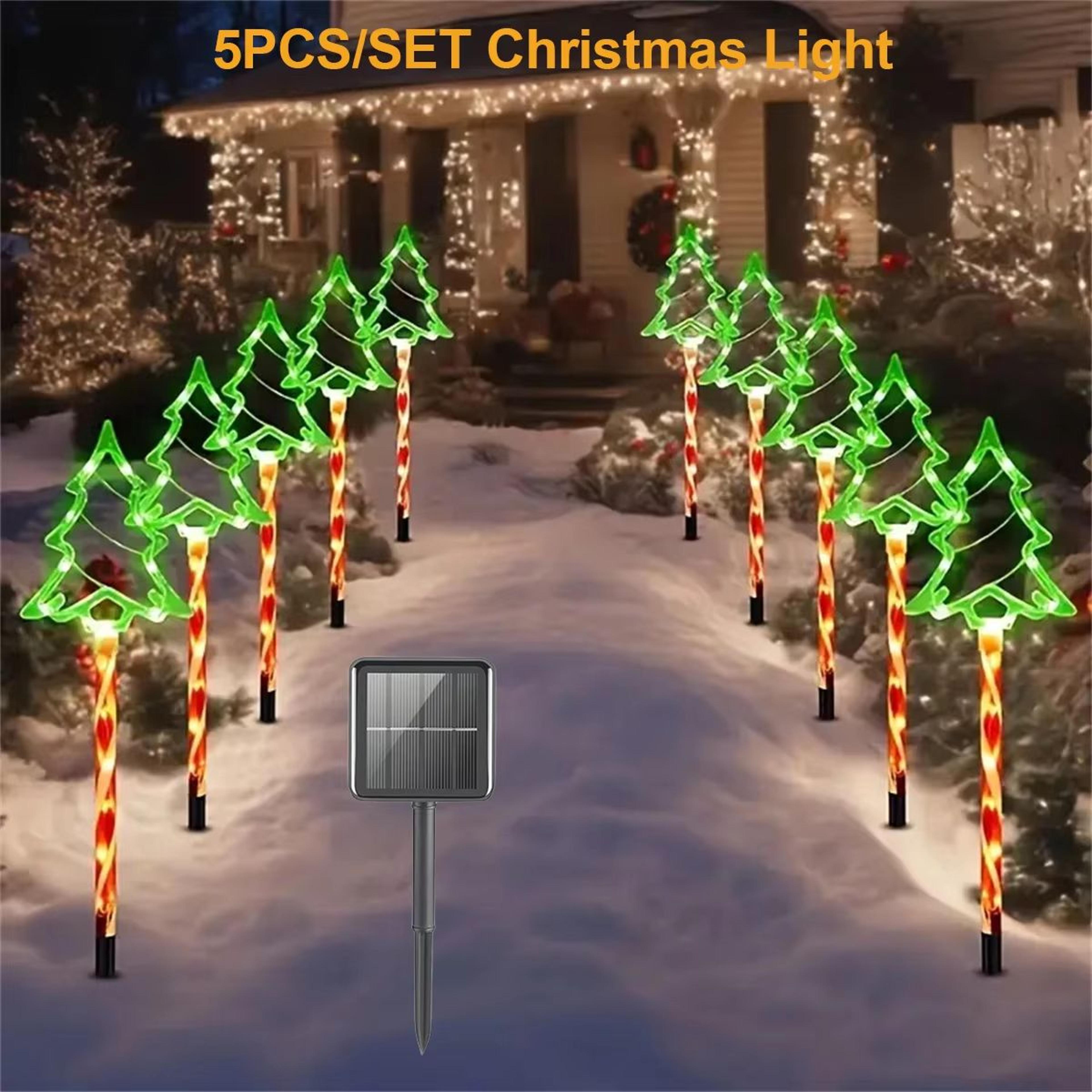 Solar Candy Cane Pathway Lights Set With 8 Lighting Modes For Outdoor Christmas Decor 0