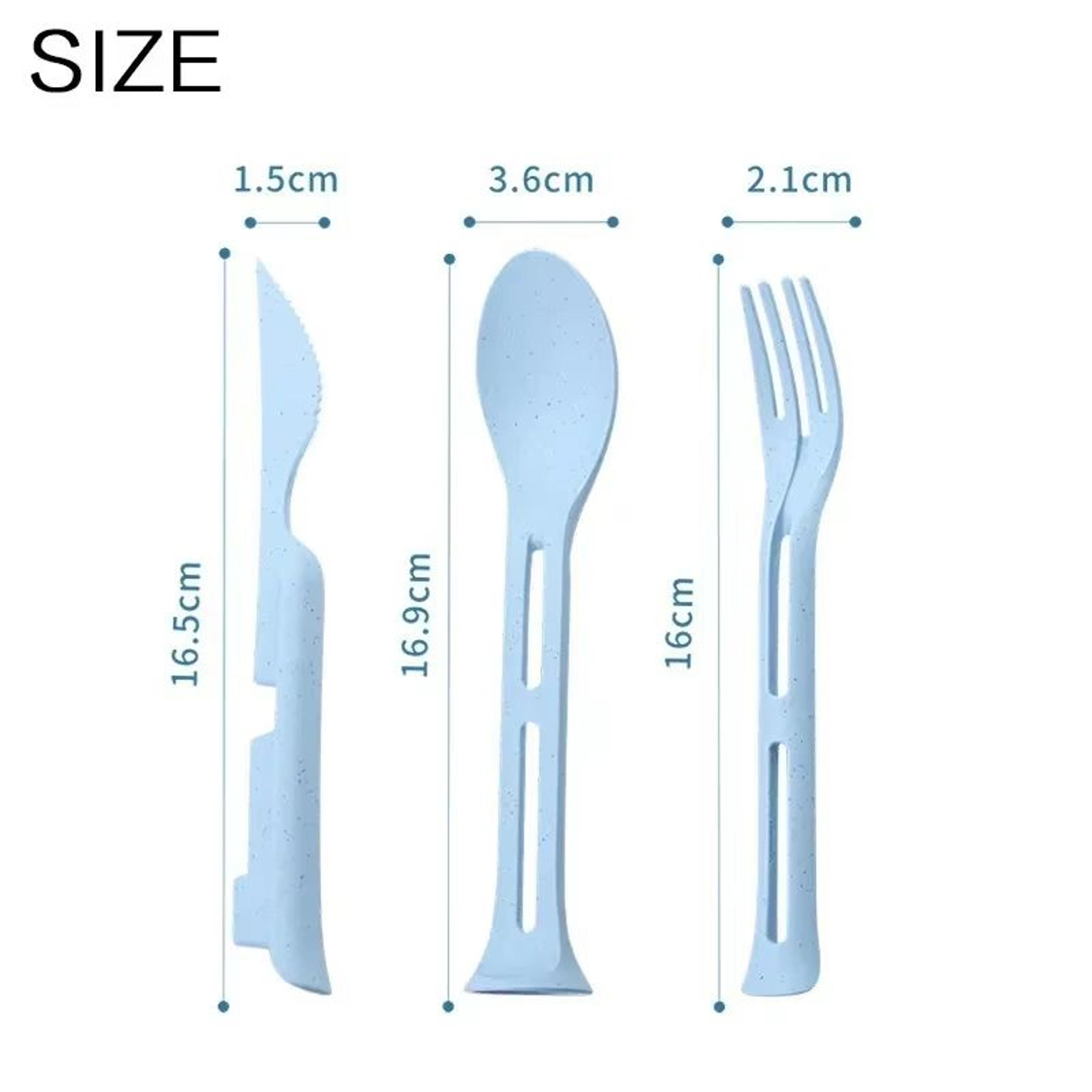 Portable Wheat Straw Travel Cutlery Set Detachable Eco Friendly Tableware For Camping And Picnic 5