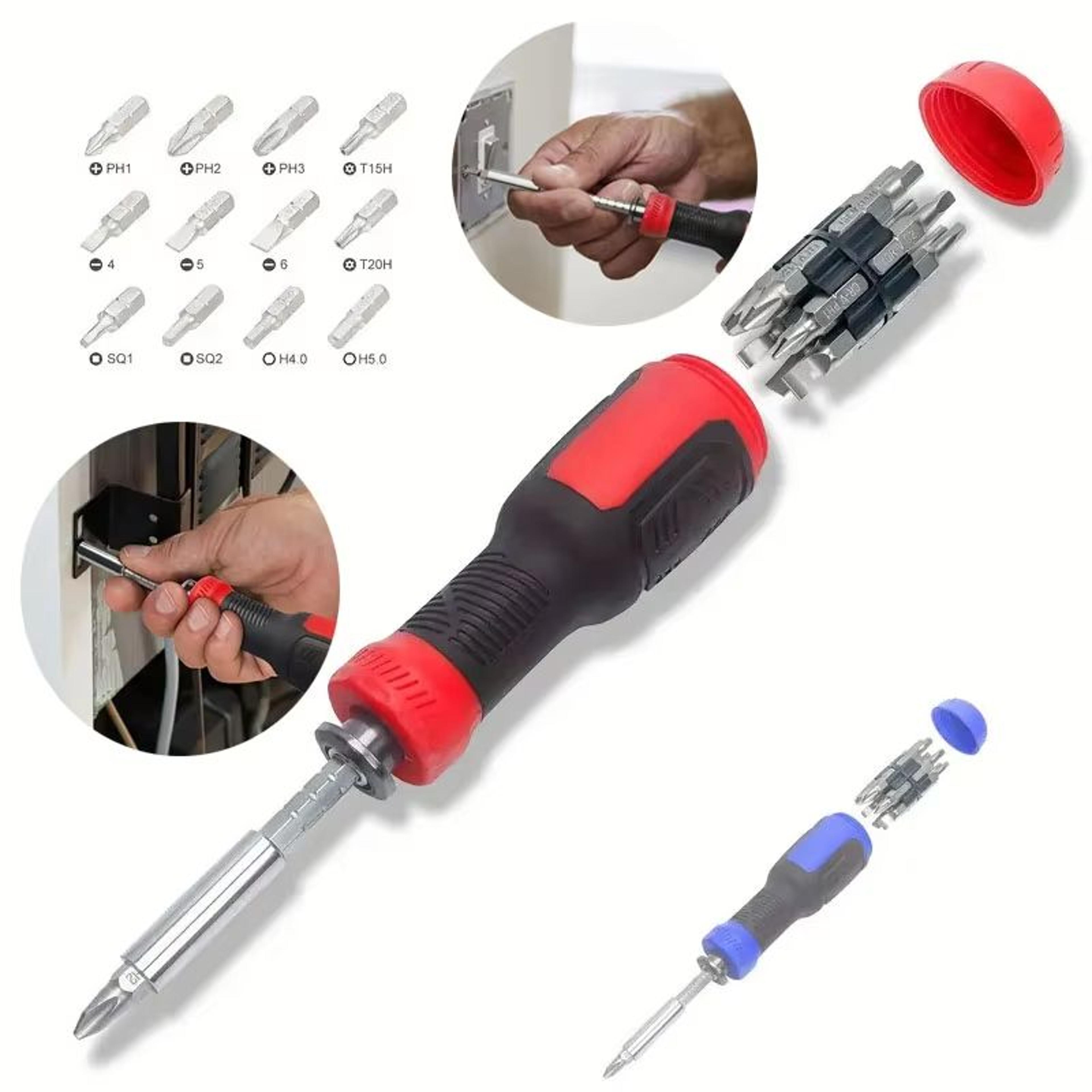 13in1 Multi Adjustable Ratchet Screwdriver Set With Nut Drivers And Security Bits 0