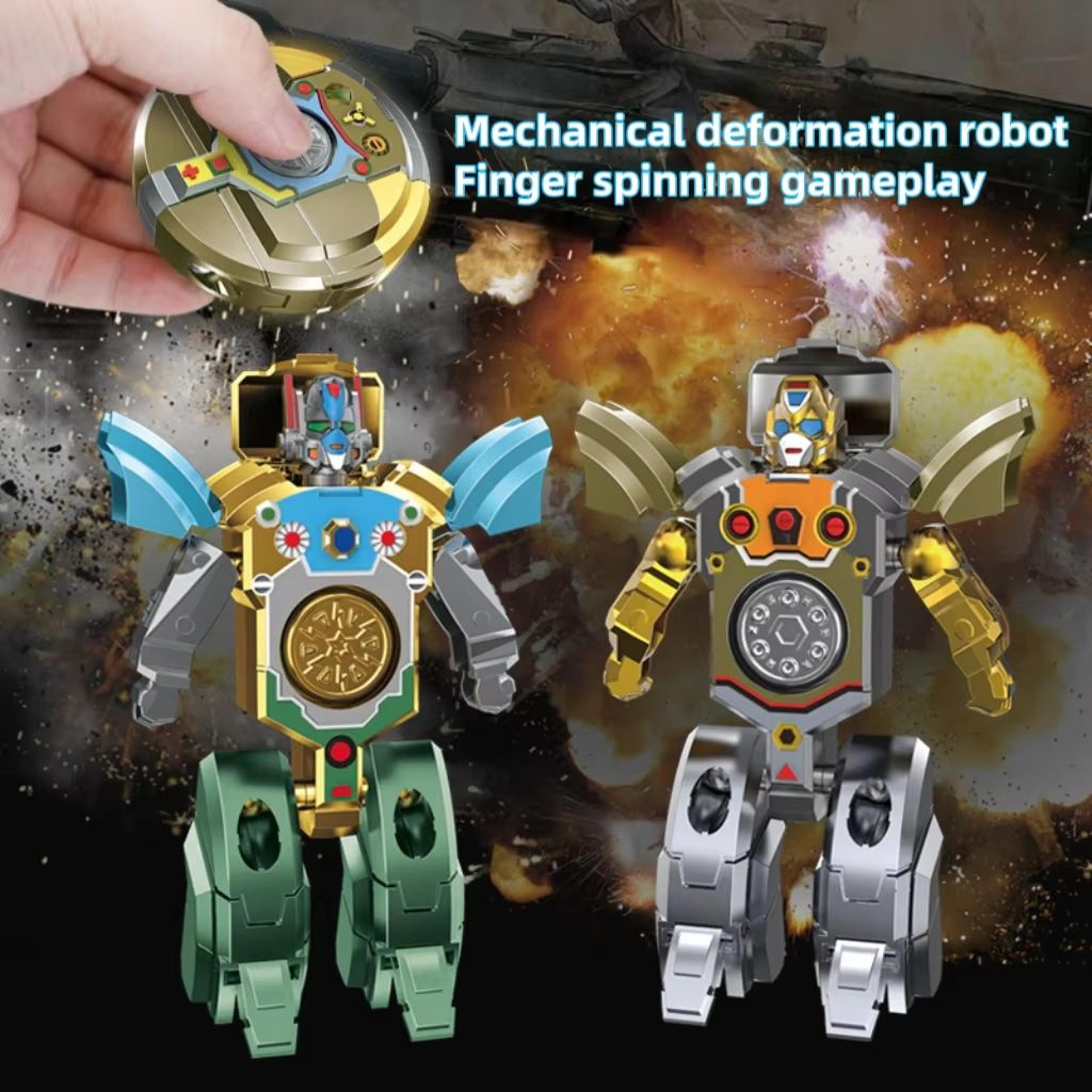 Dual Form Fingertip Gyroscope Transformable Robot Fidget Spinner Low Noise Stress Relief Toy 0
