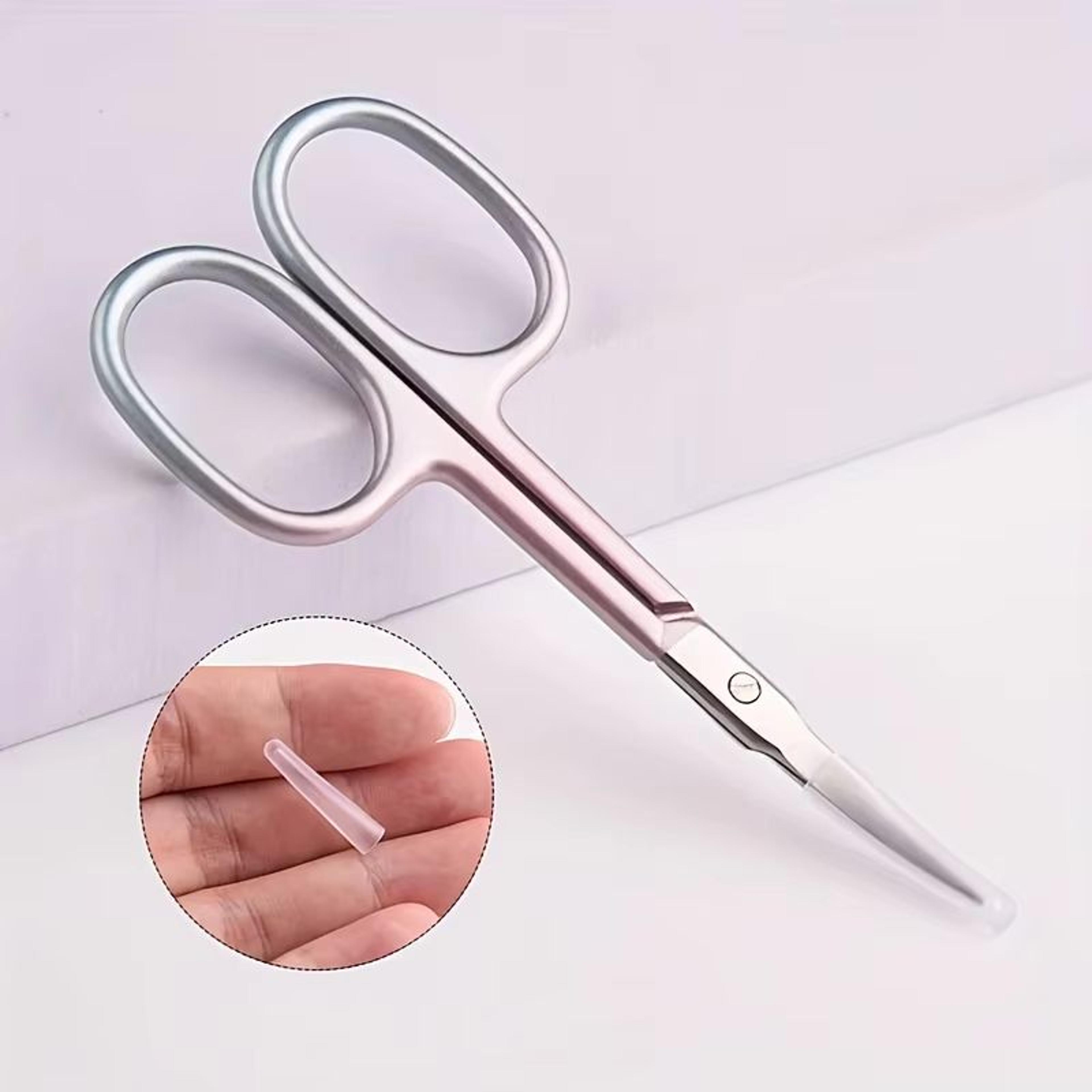 Coral Pink Ambidextrous Cuticle Scissors Extra Fine Curved Precision Manicure Tool 5