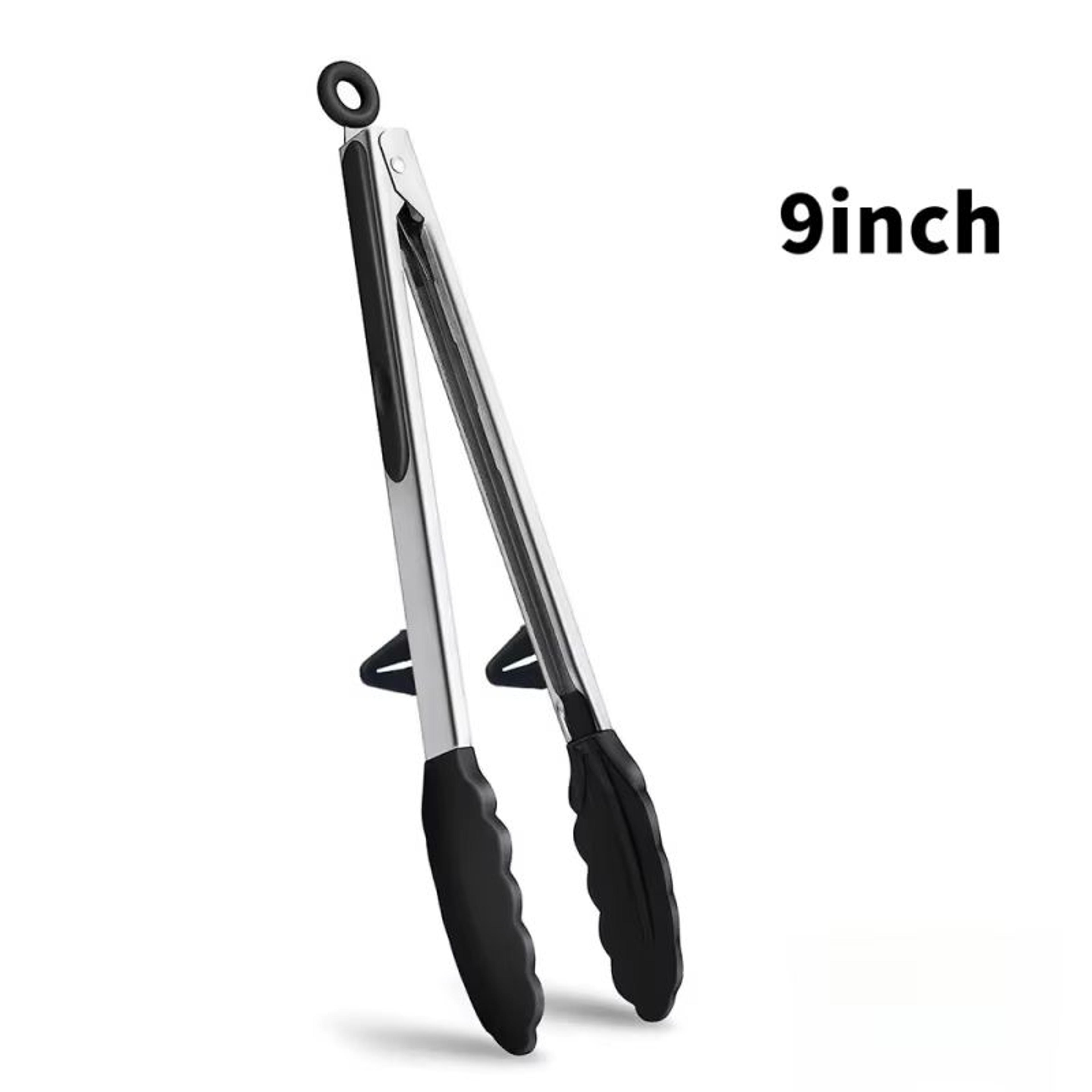 9 Inch Locking Silicone Kitchen Tongs Heat Resistant Nonstick Safe Cooking And Serving Tongs 5