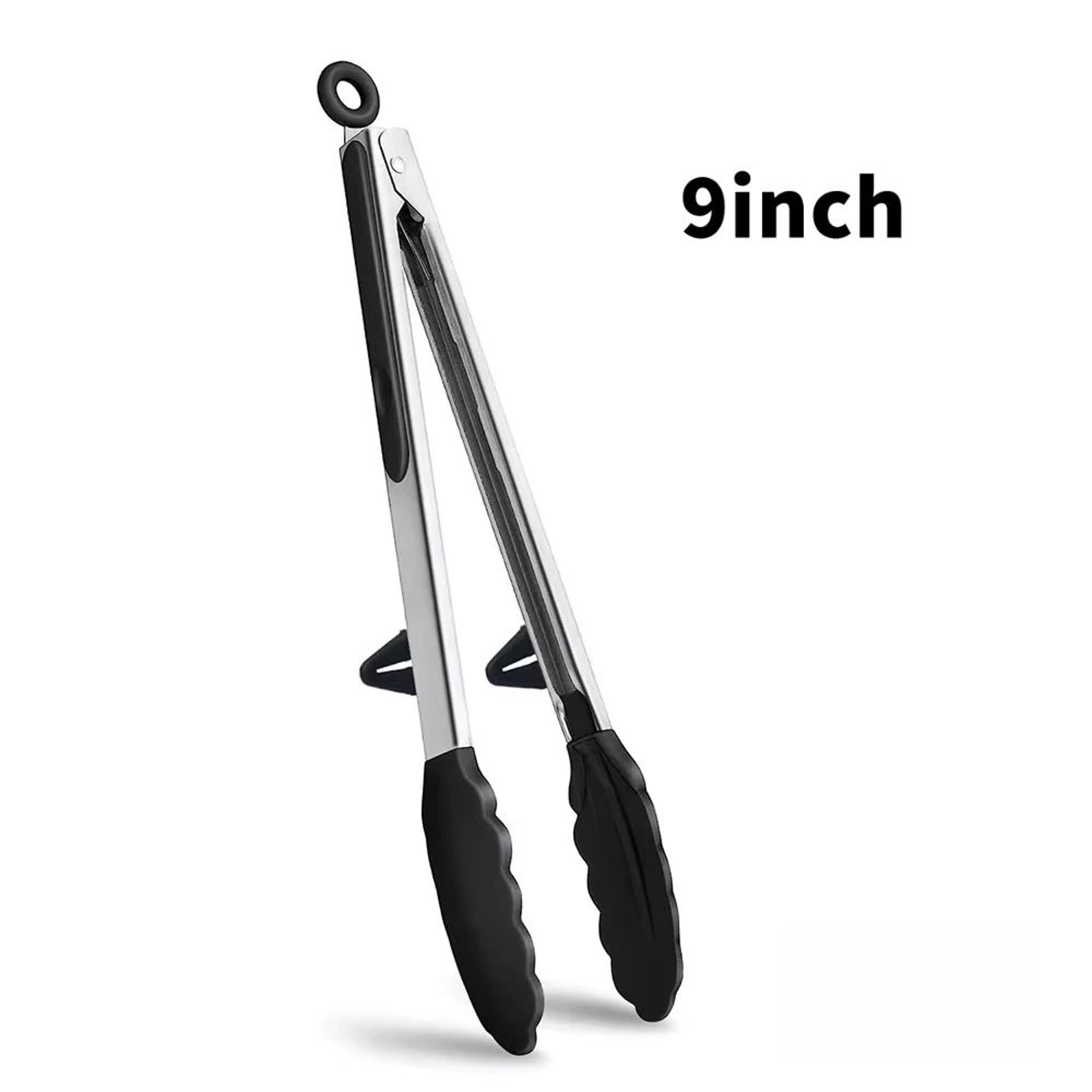 9 Inch Locking Silicone Kitchen Tongs Heat Resistant Nonstick Safe Cooking And Serving Tongs 7