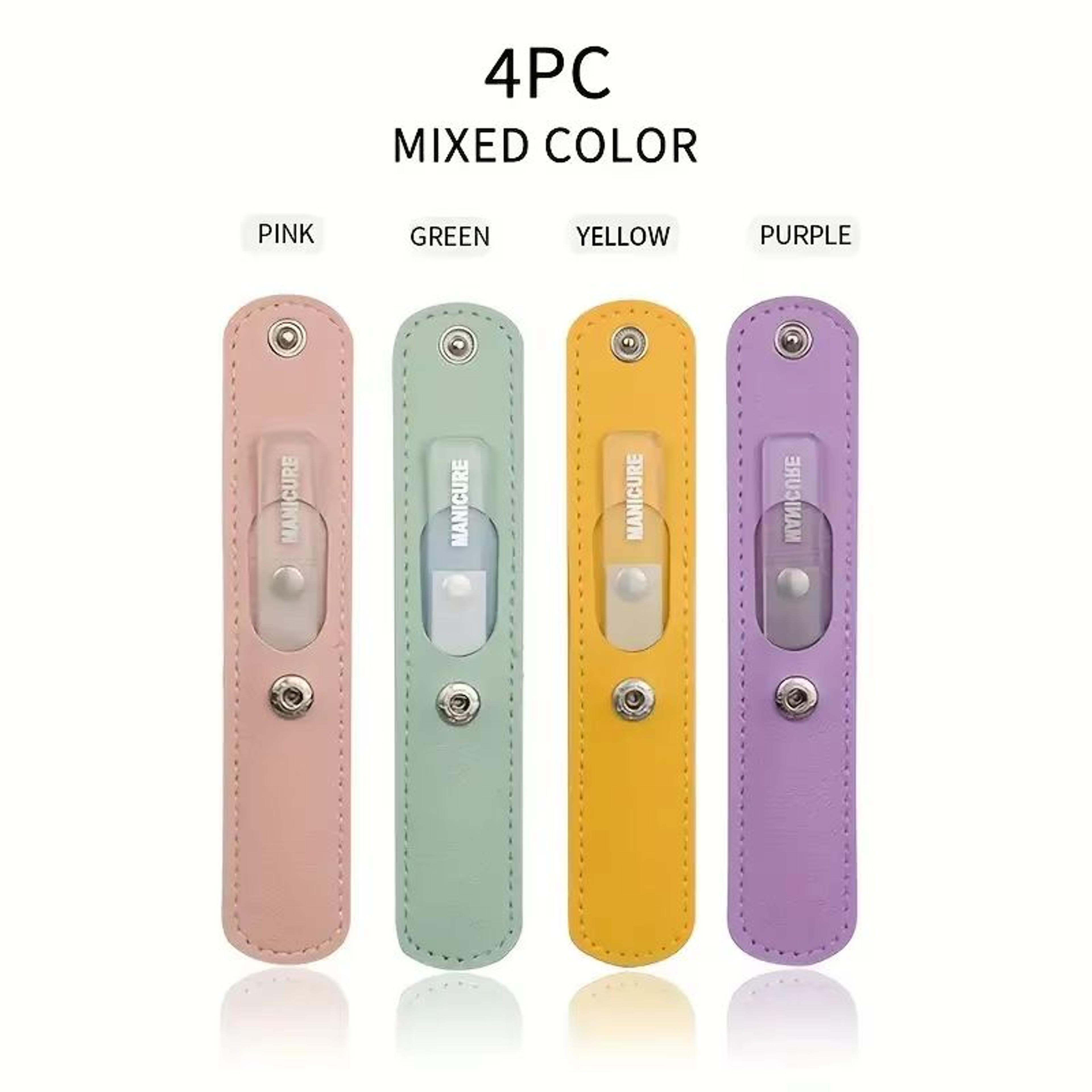 Crystal Glass Nail File And Doublesided Nail Buffer With Leather Case Portable Manicure Tool For Tr 5