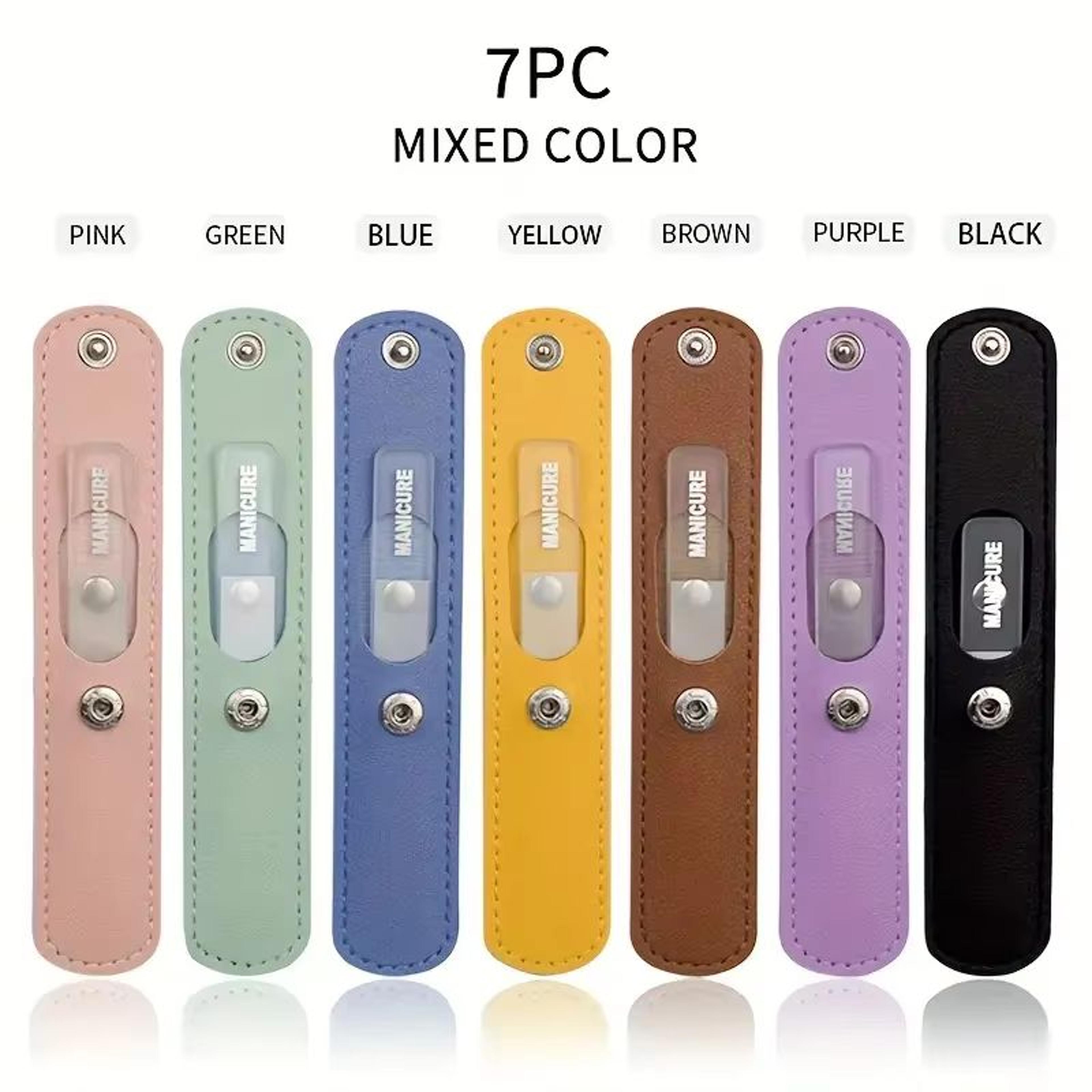 Crystal Glass Nail File And Doublesided Nail Buffer With Leather Case Portable Manicure Tool For Tr 8