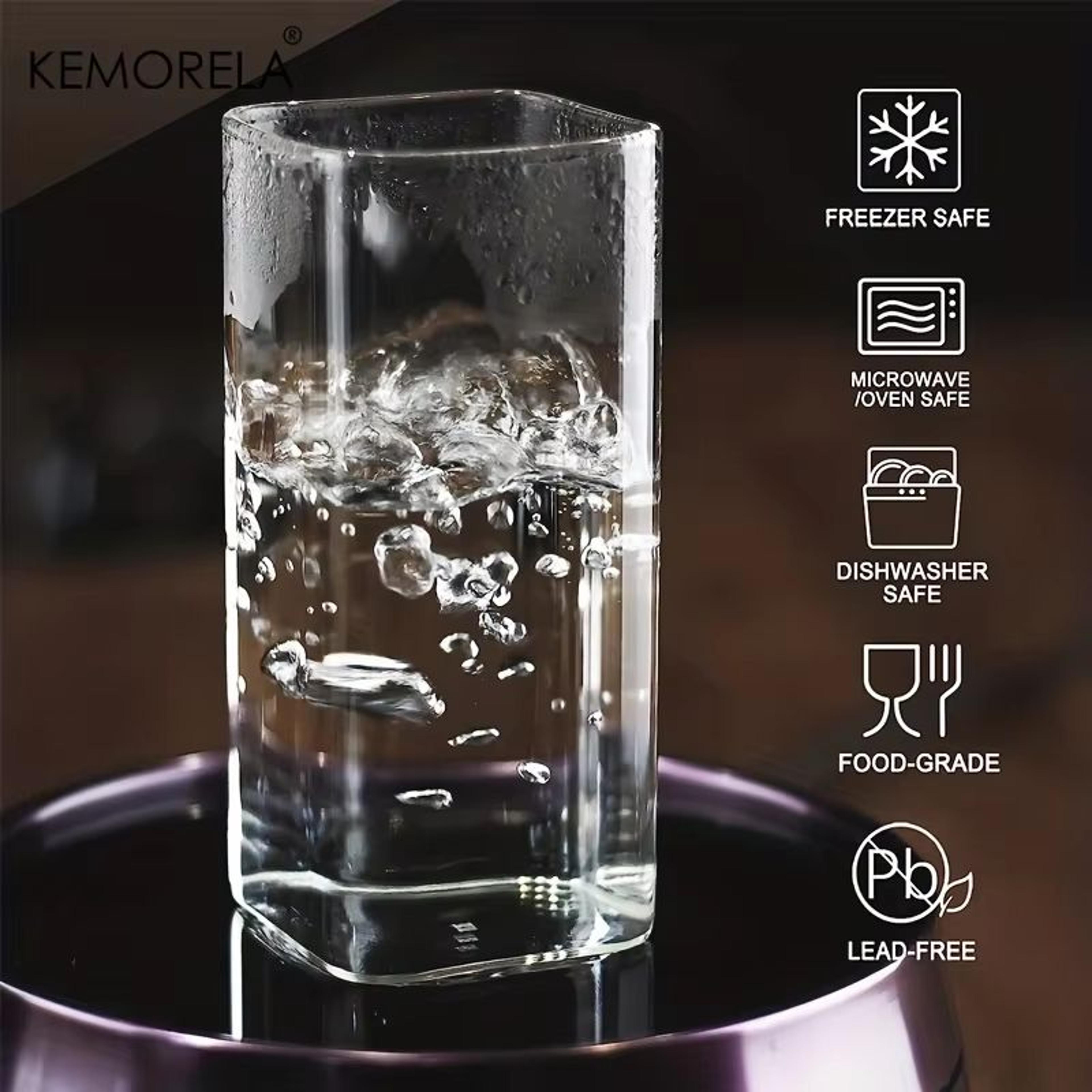 4Piece Highball Glass Set  1688  1893 Fl Oz Clear Tall Drinking Glasses For Cocktails Beer Juice An 4
