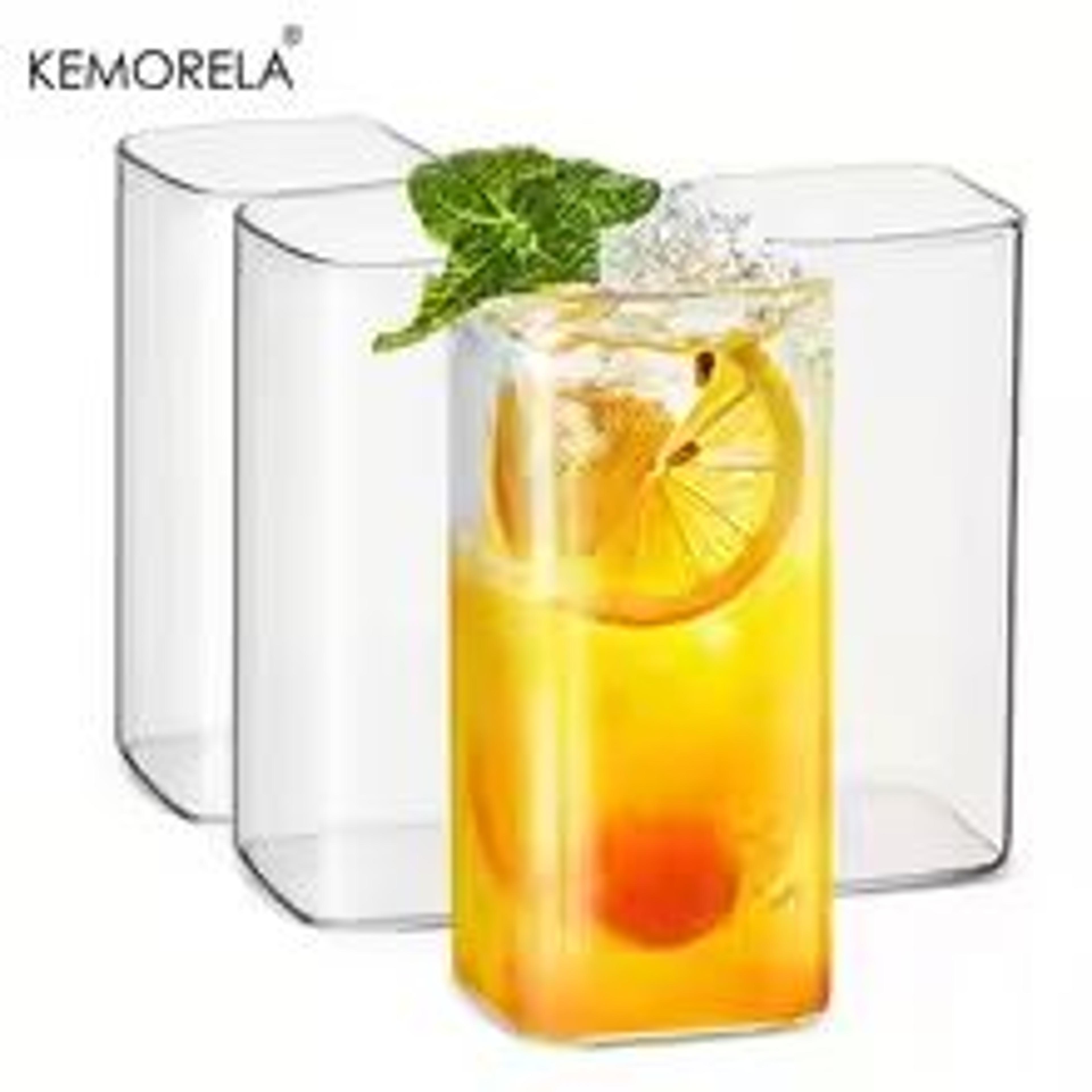 4Piece Highball Glass Set  1688  1893 Fl Oz Clear Tall Drinking Glasses For Cocktails Beer Juice An 7