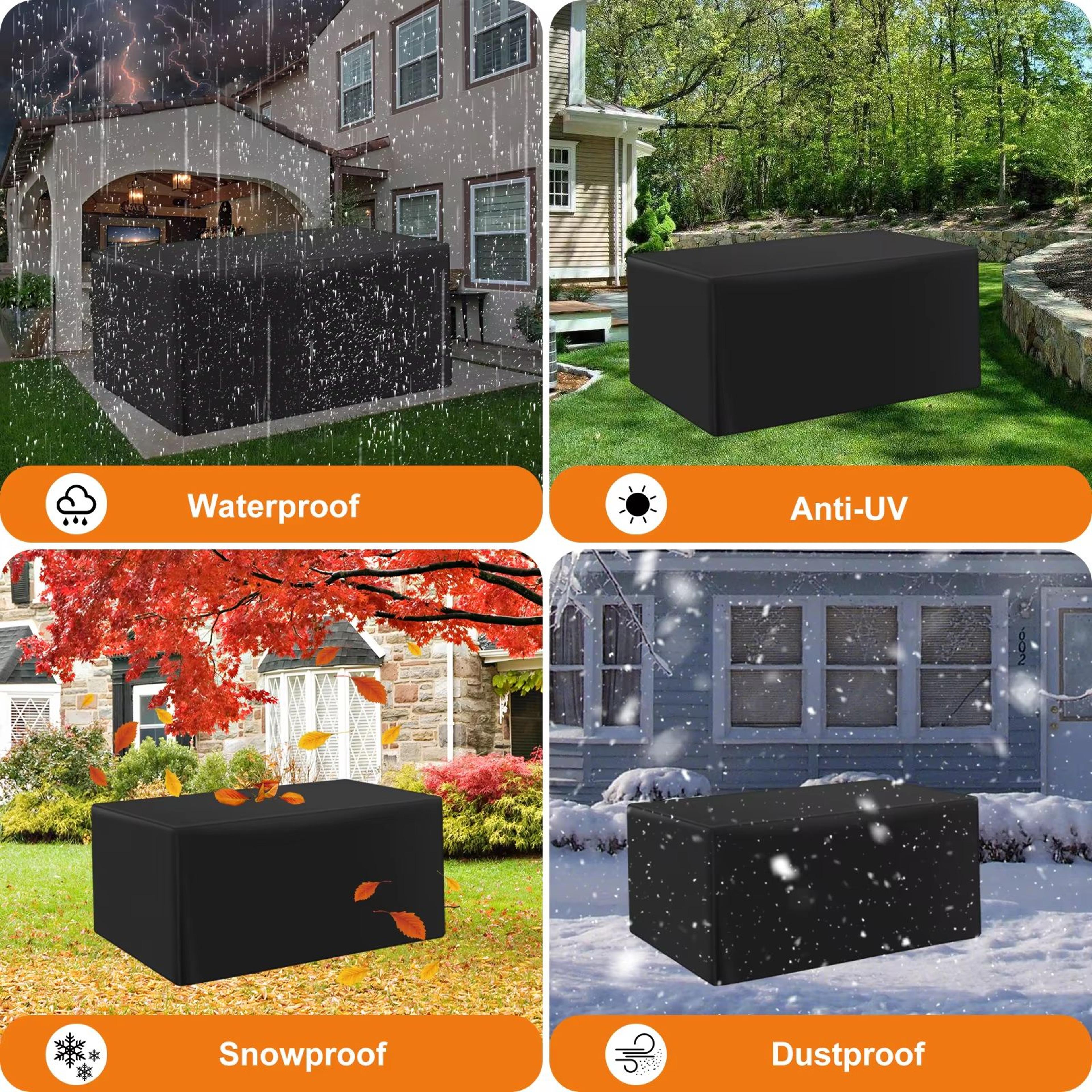 Heavy Duty Waterproof Rectangular Patio Furniture Cover For Outdoor Sofa Table And Chair Sets Rain  5