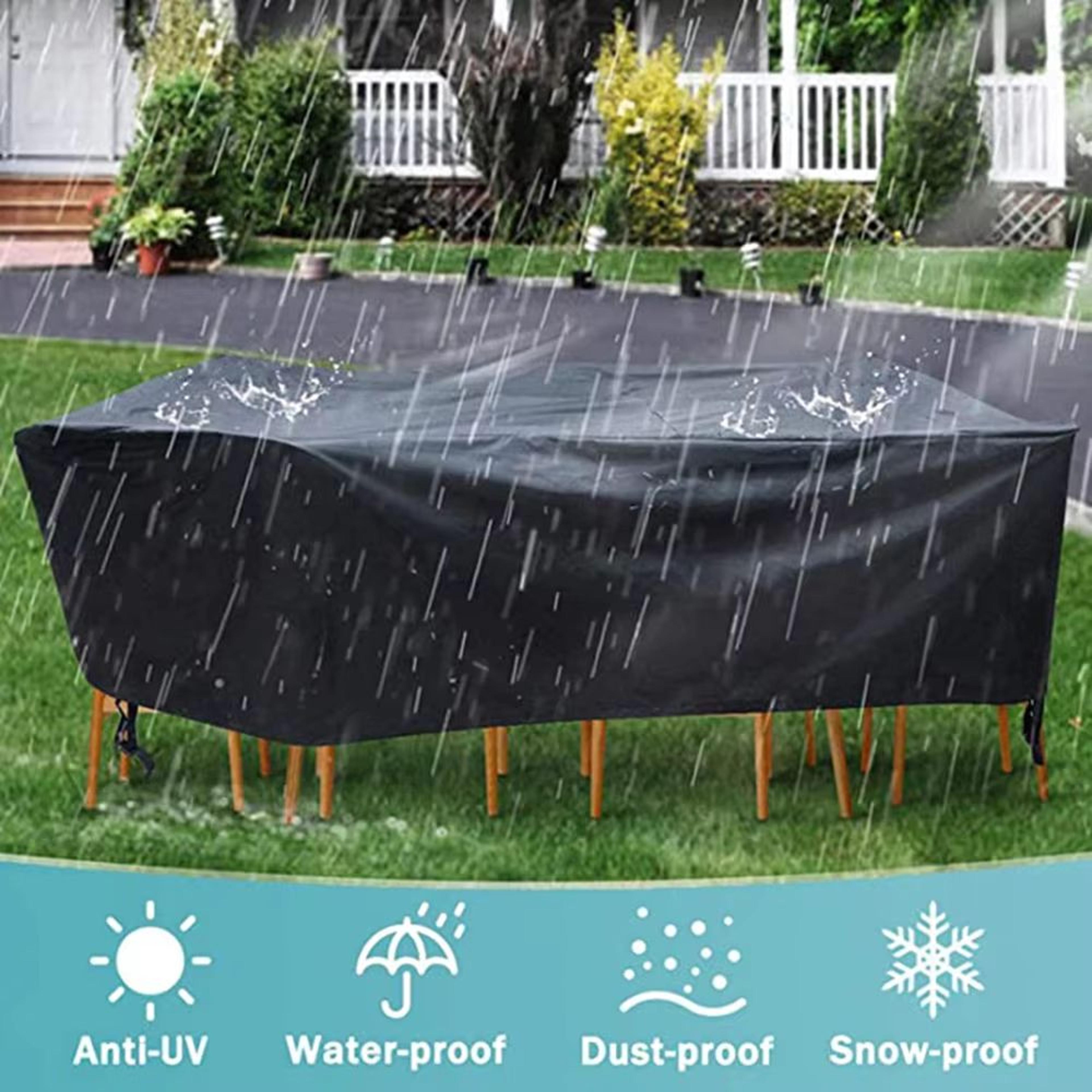 Waterproof Round Patio Table Cover Multiple Sizes Outdoor Garden Furniture Protector For Table And  2