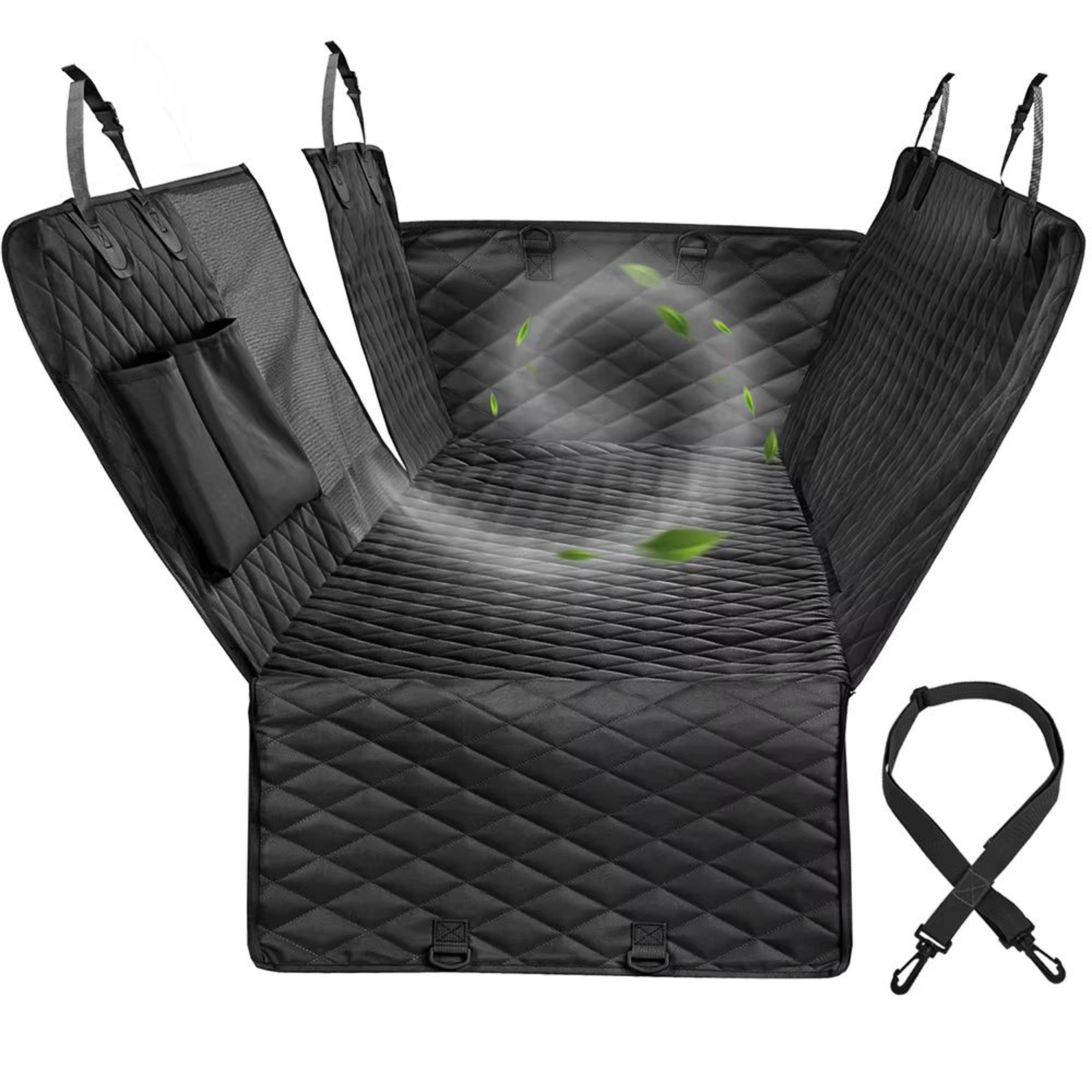 Waterproof Dog Car Hammock Back Seat Cover With Safety Belt For SUVs Trucks And Cars 0