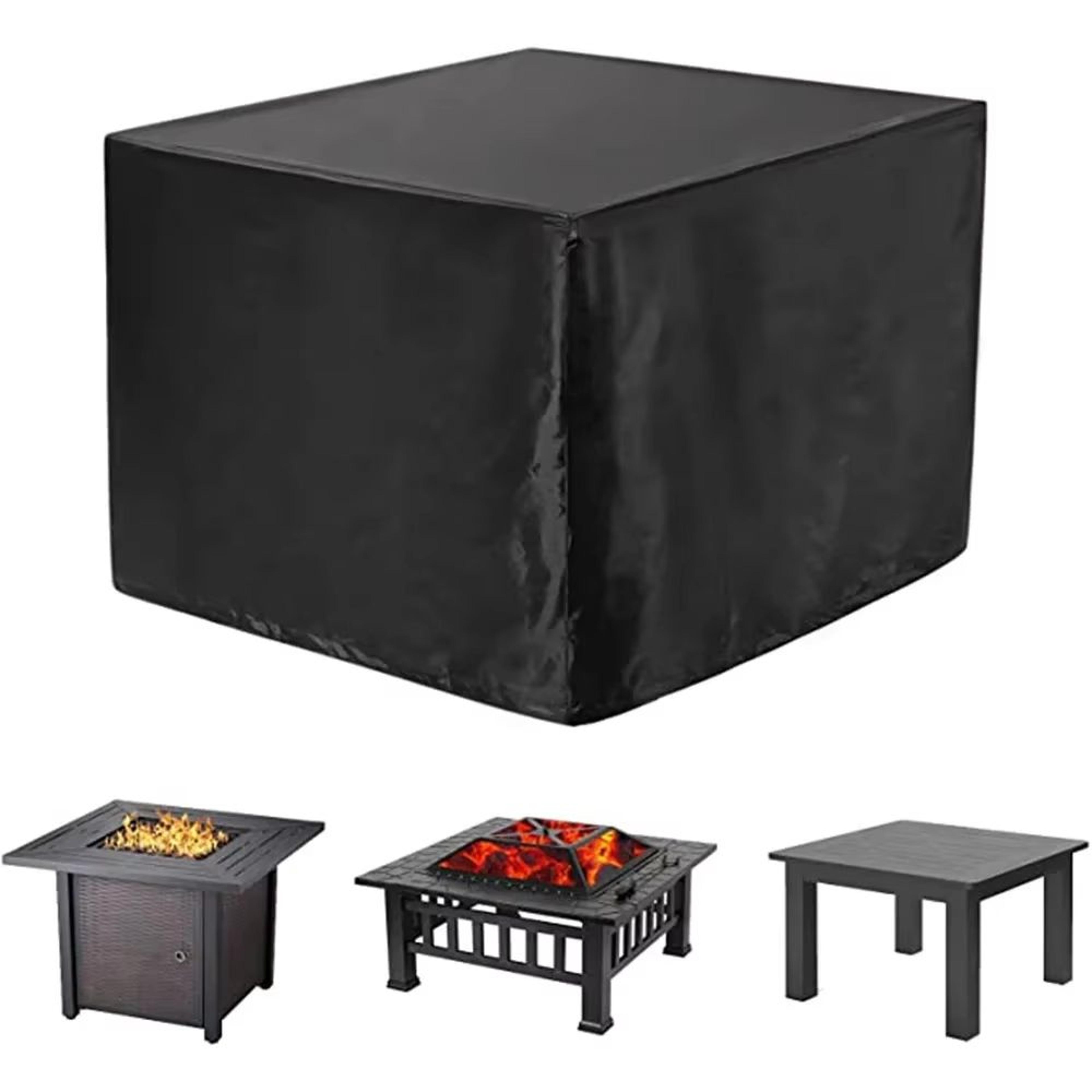 Square 210T Waterproof Fire Pit Cover  UV  Fade Resistant Outdoor Fire Pit Table Protector 1