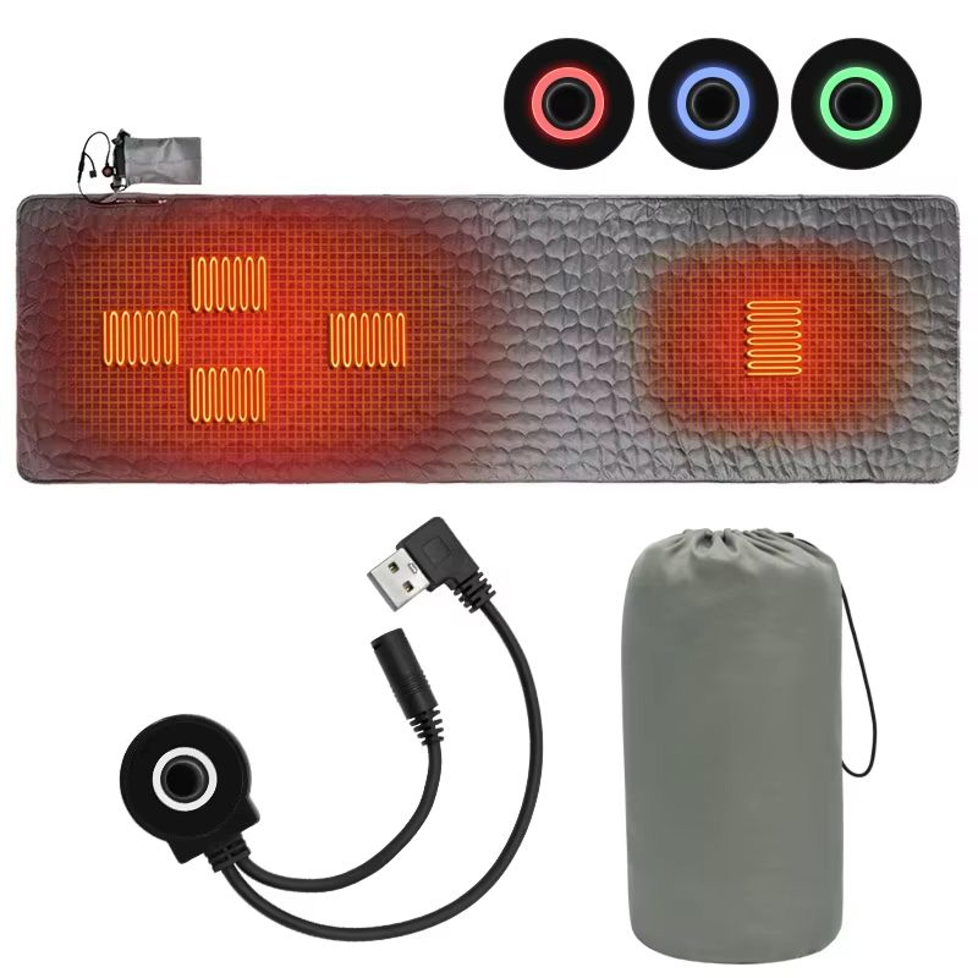 USB Heated Sleeping Mat 6Zone Electric Warming Pad For Camping And Hiking 6