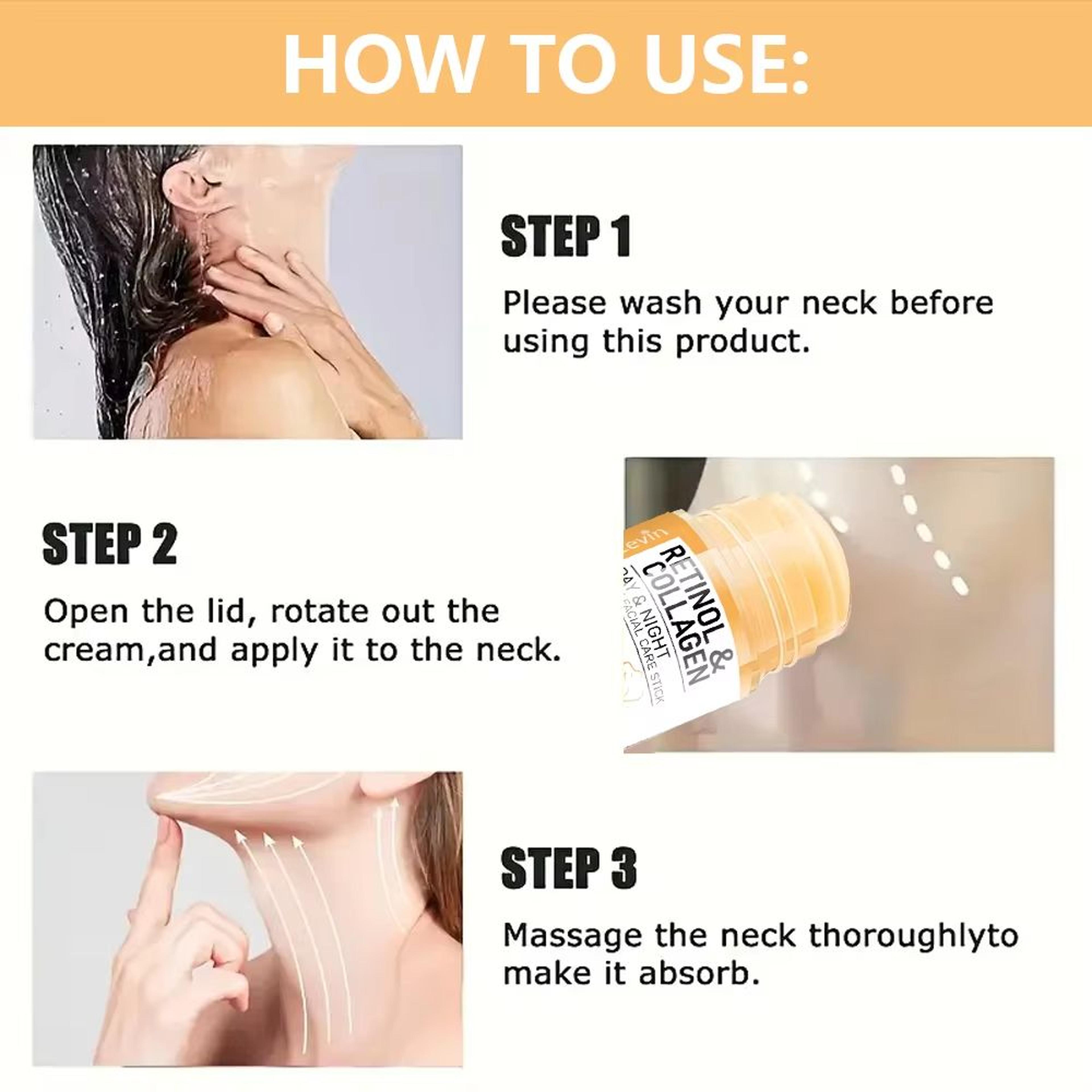 Retinol  Collagen Day And Night Neck  Facial Cream Stick  Hydrating Moisturizing NonGreasy EasyAbso 5