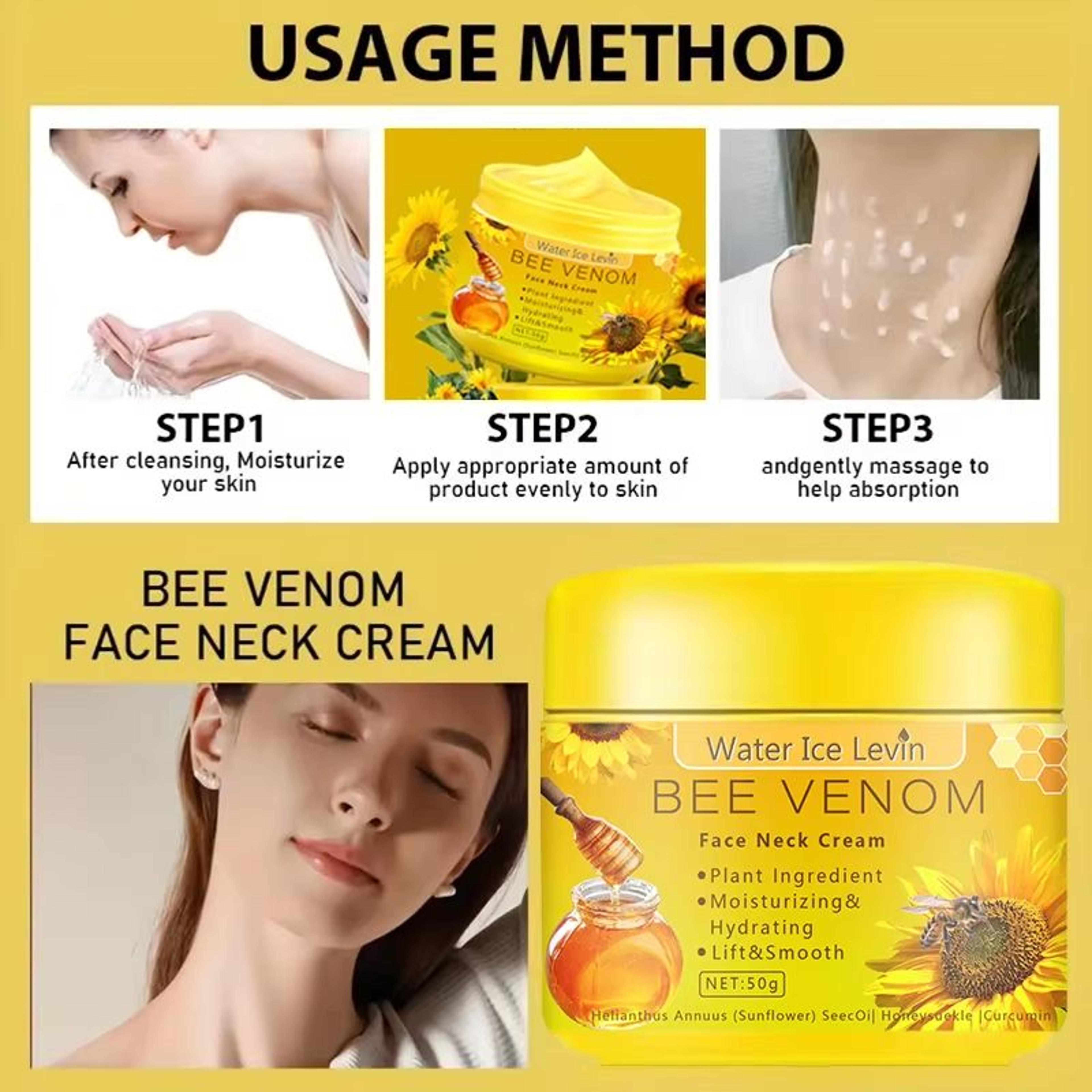 Bee Venom Neck Cream  Moisturizing Sagging Improvement Fine Line Reduction  Skin Repair 3