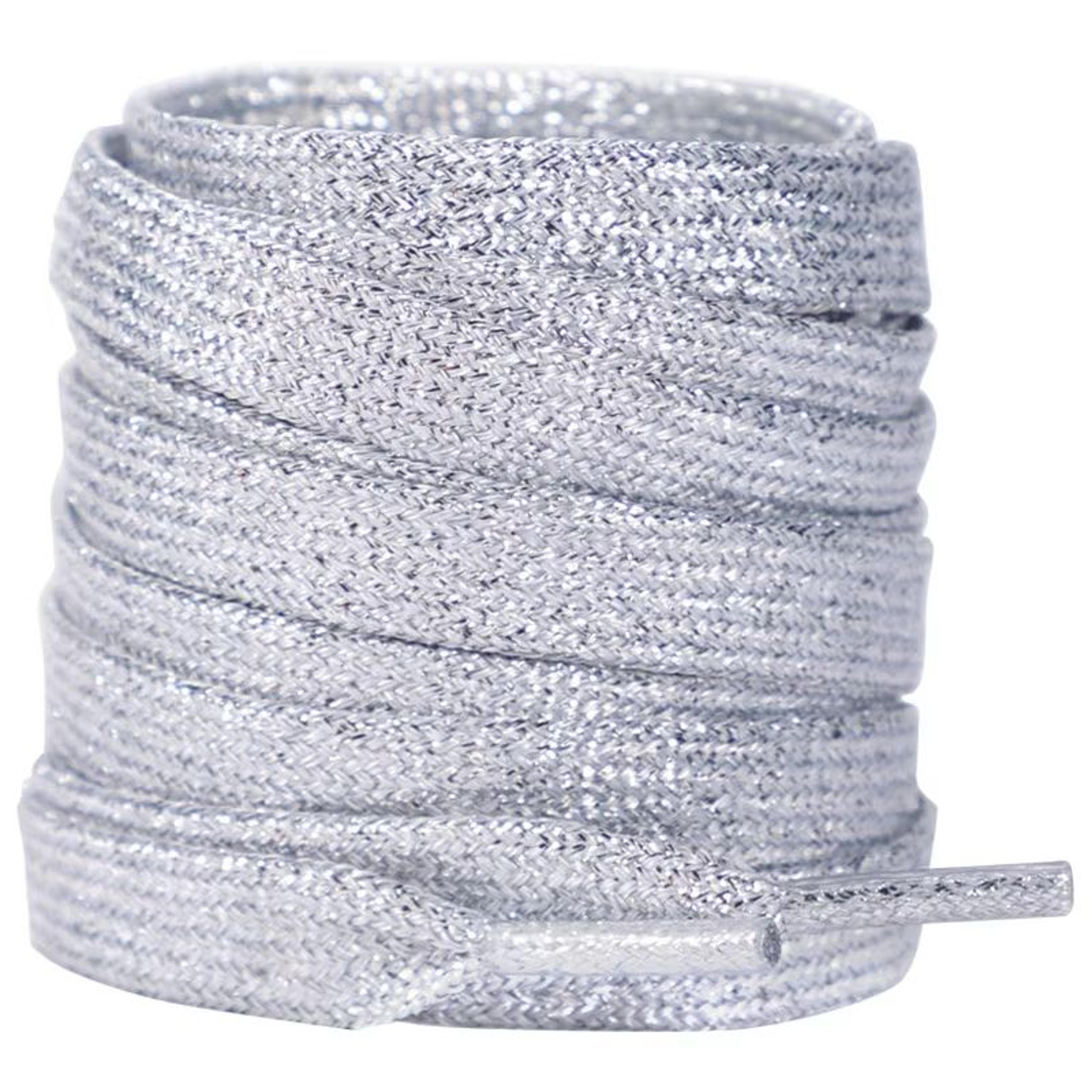 Glitter Shoelaces Shiny Flat Shoe Laces In Gold And Silver 039in Width For Sneakers And Boots 5