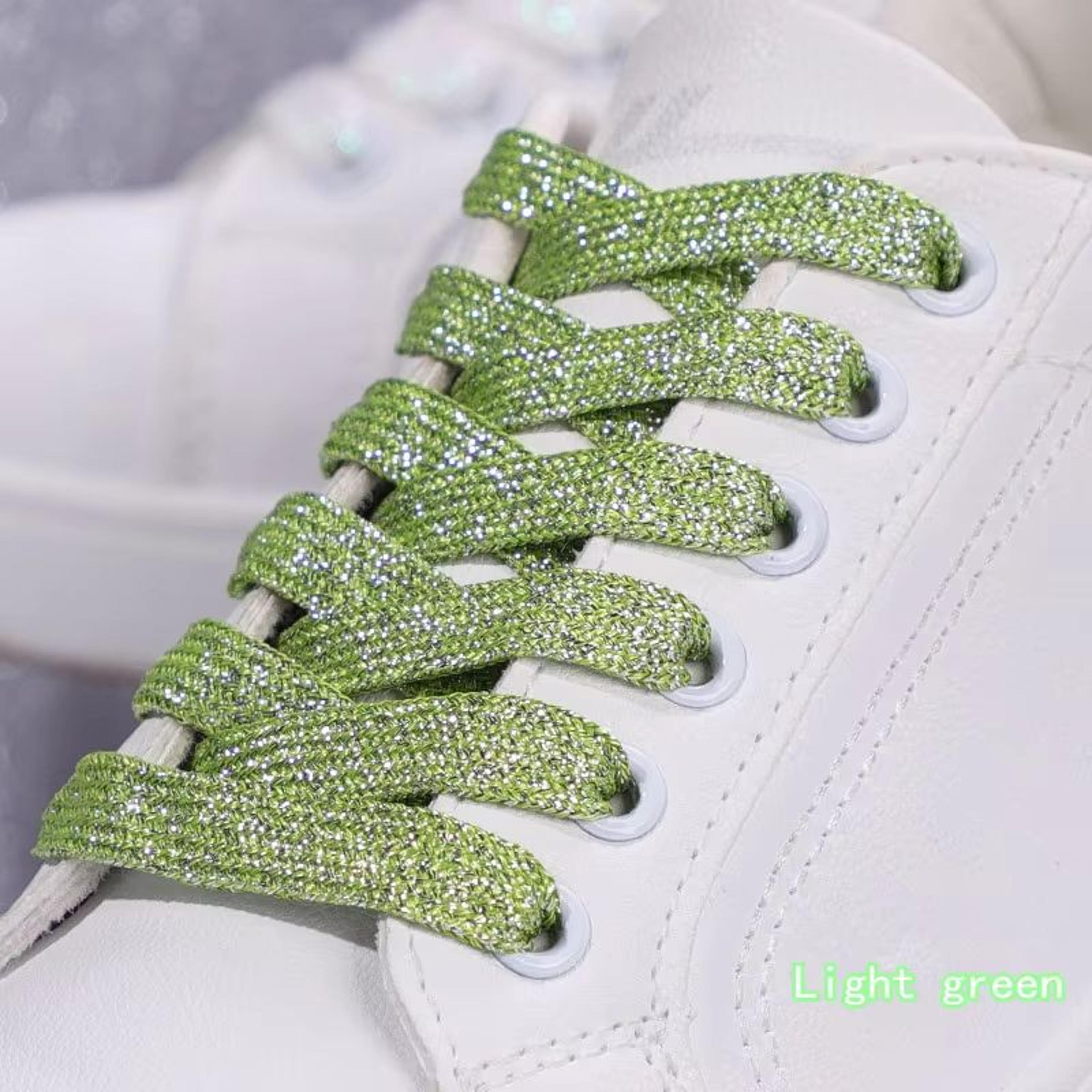 Glitter Shoelaces Shiny Flat Shoe Laces In Gold And Silver 039in Width For Sneakers And Boots 18
