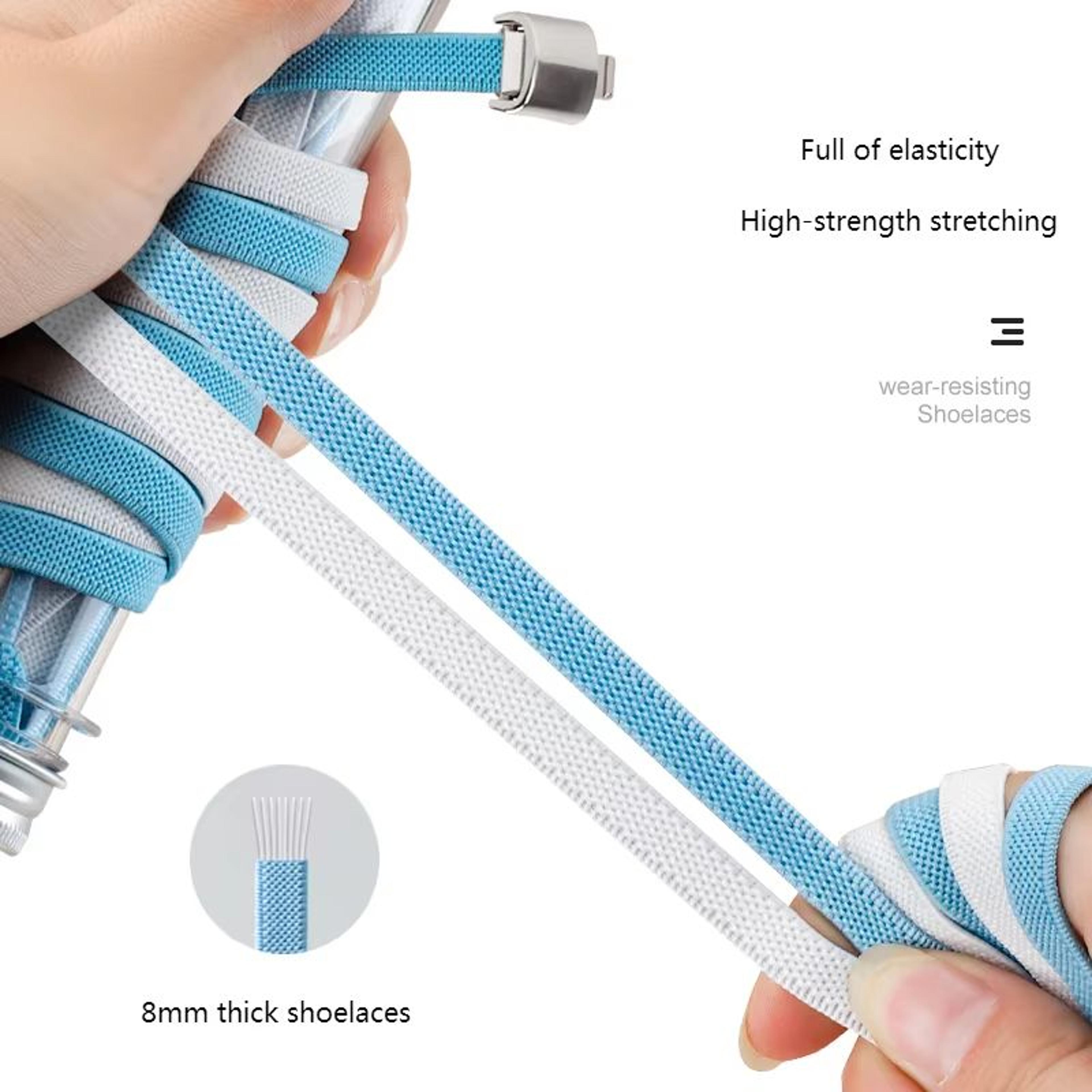 Elastic Press Lock NoTie Shoelaces 031in Wide For Sneakers  Kids And Adults 4