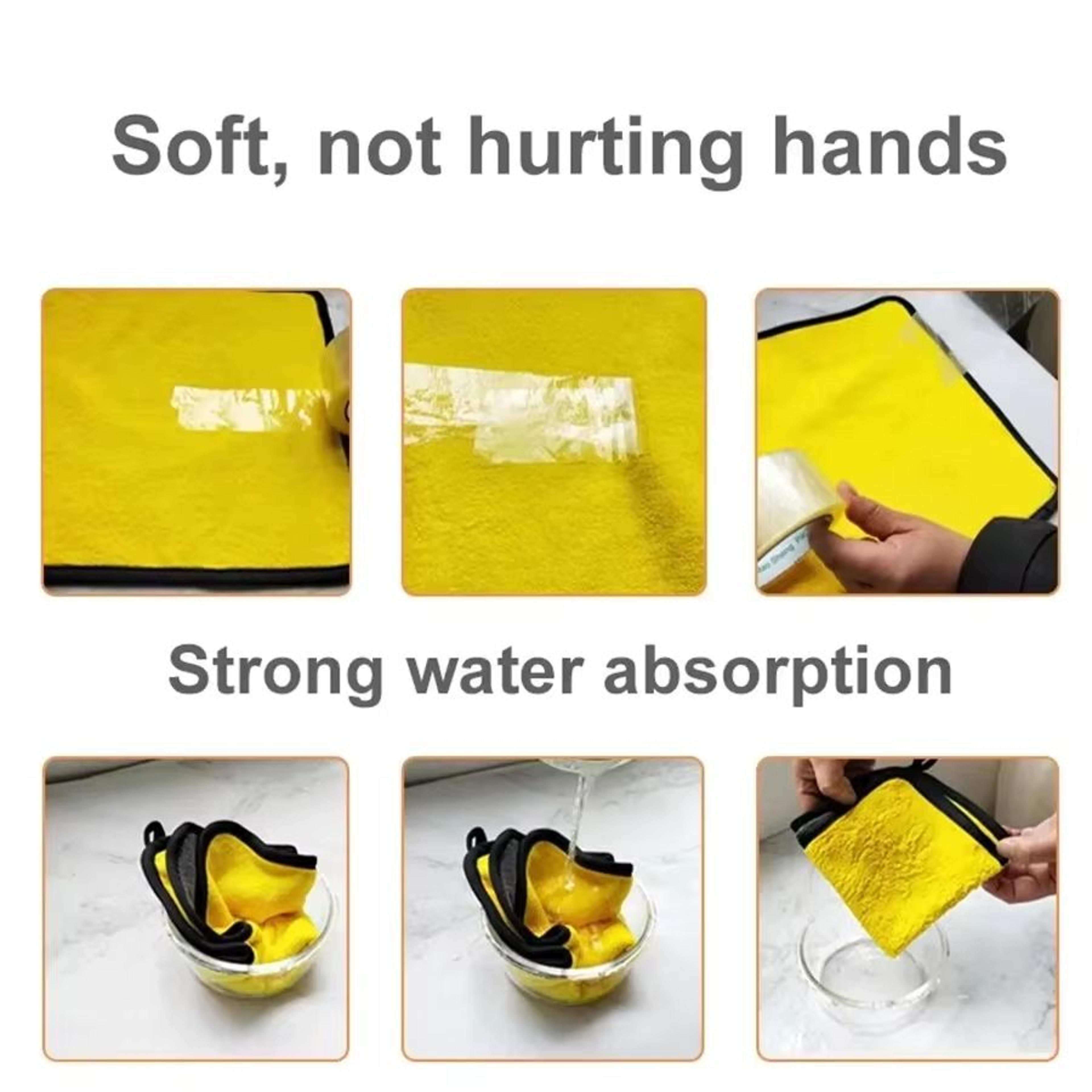 Thick Microfiber Car Cleaning Towels Double Layer Soft Drying Cloth Set 5