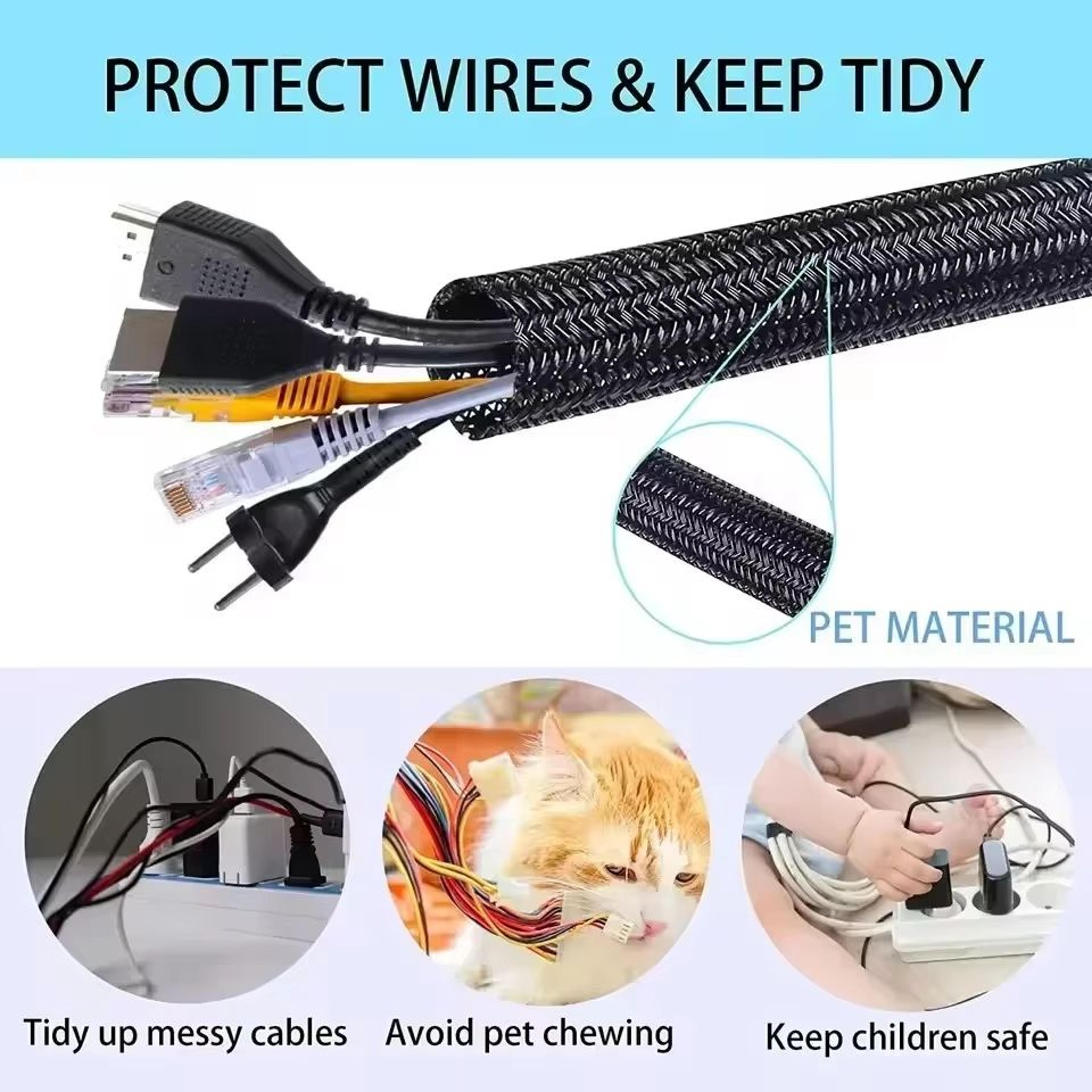 Braided PET Nylon Cable Sleeve Wrap For Wire Protection 33ft  164ft 1