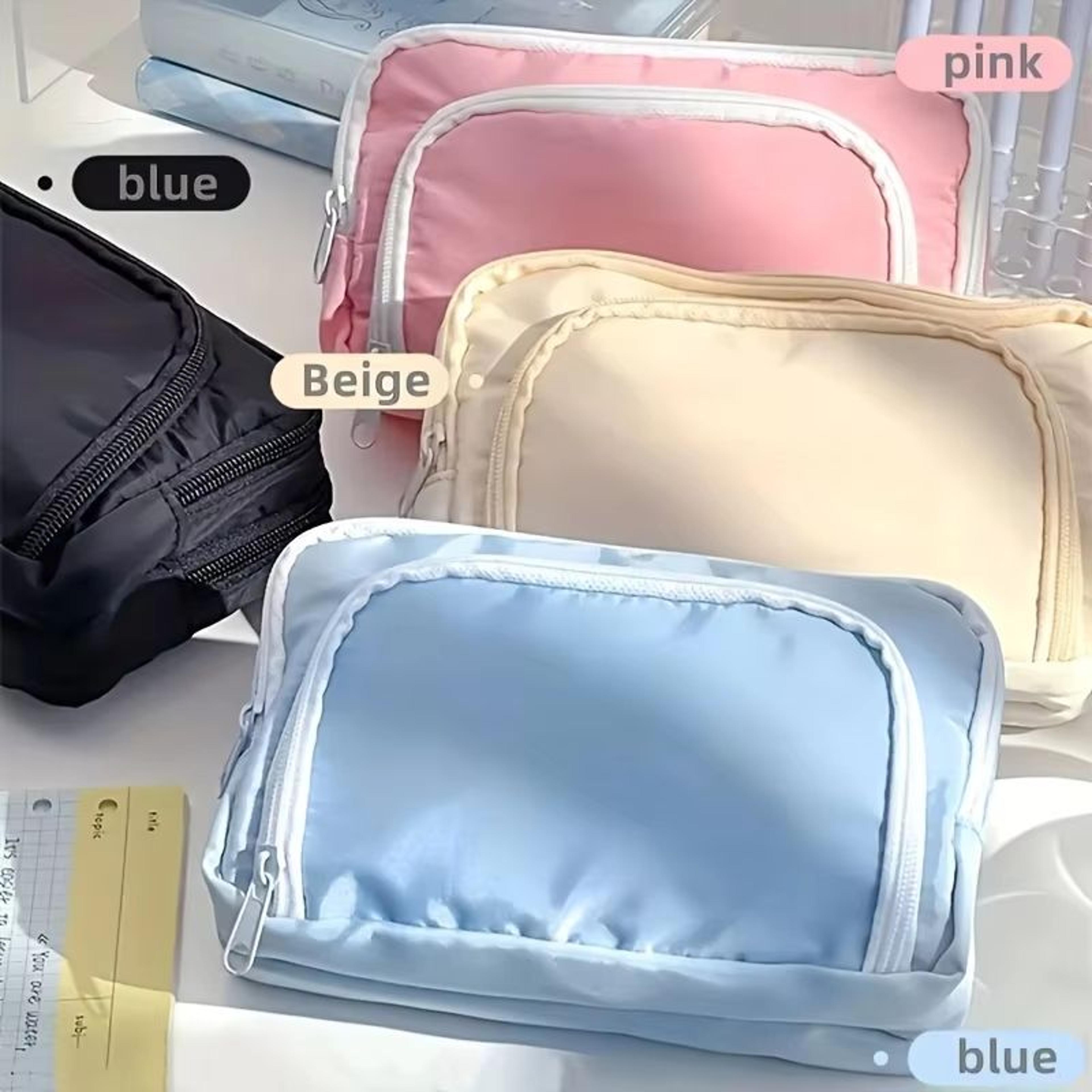 Large Capacity Aesthetic Pencil Bag School Case Pen Holder Cute Stationery Simple Style Zipper Penc 2