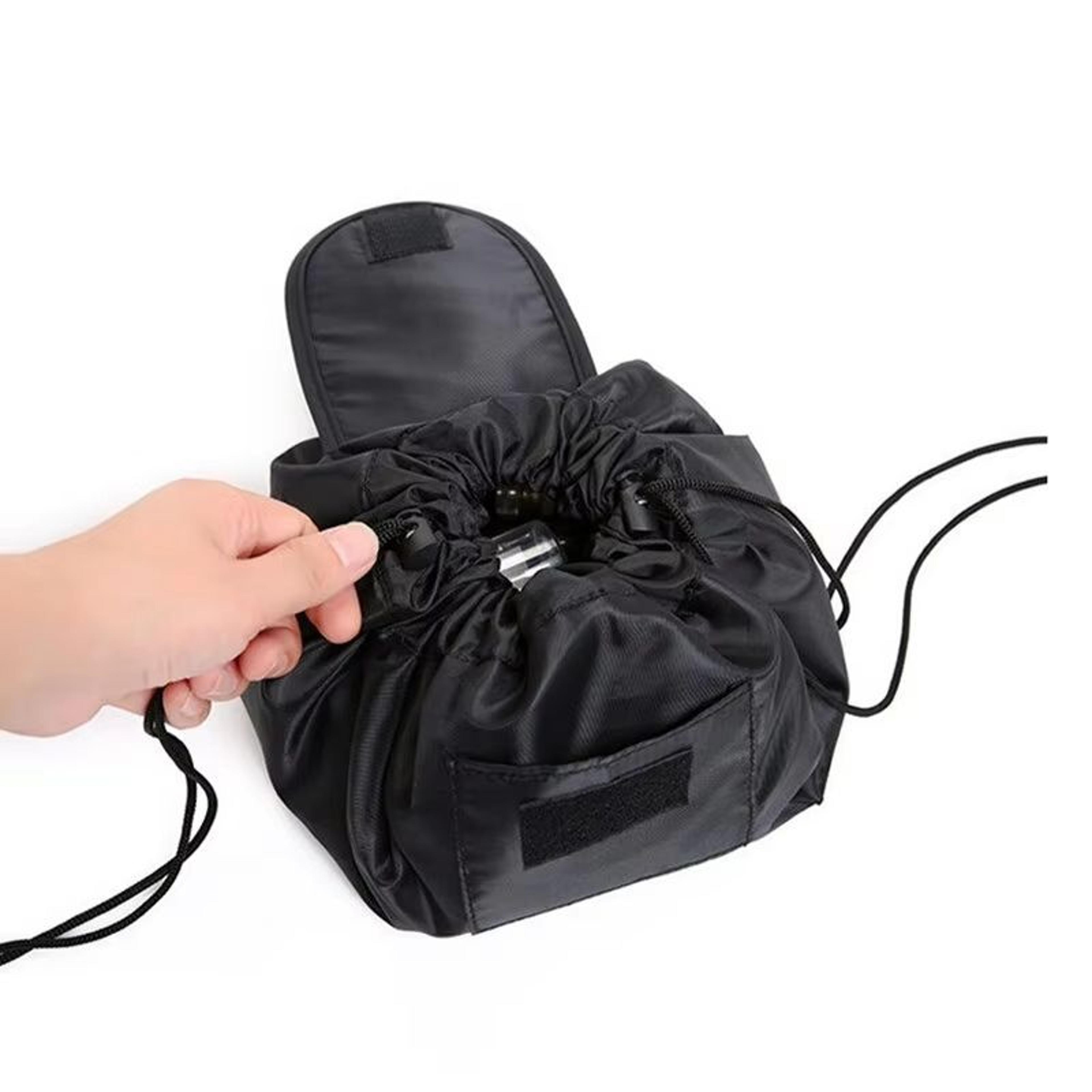Large Travel Drawstring Makeup Storage Bag  Portable Elastic Cosmetic Organizer 6