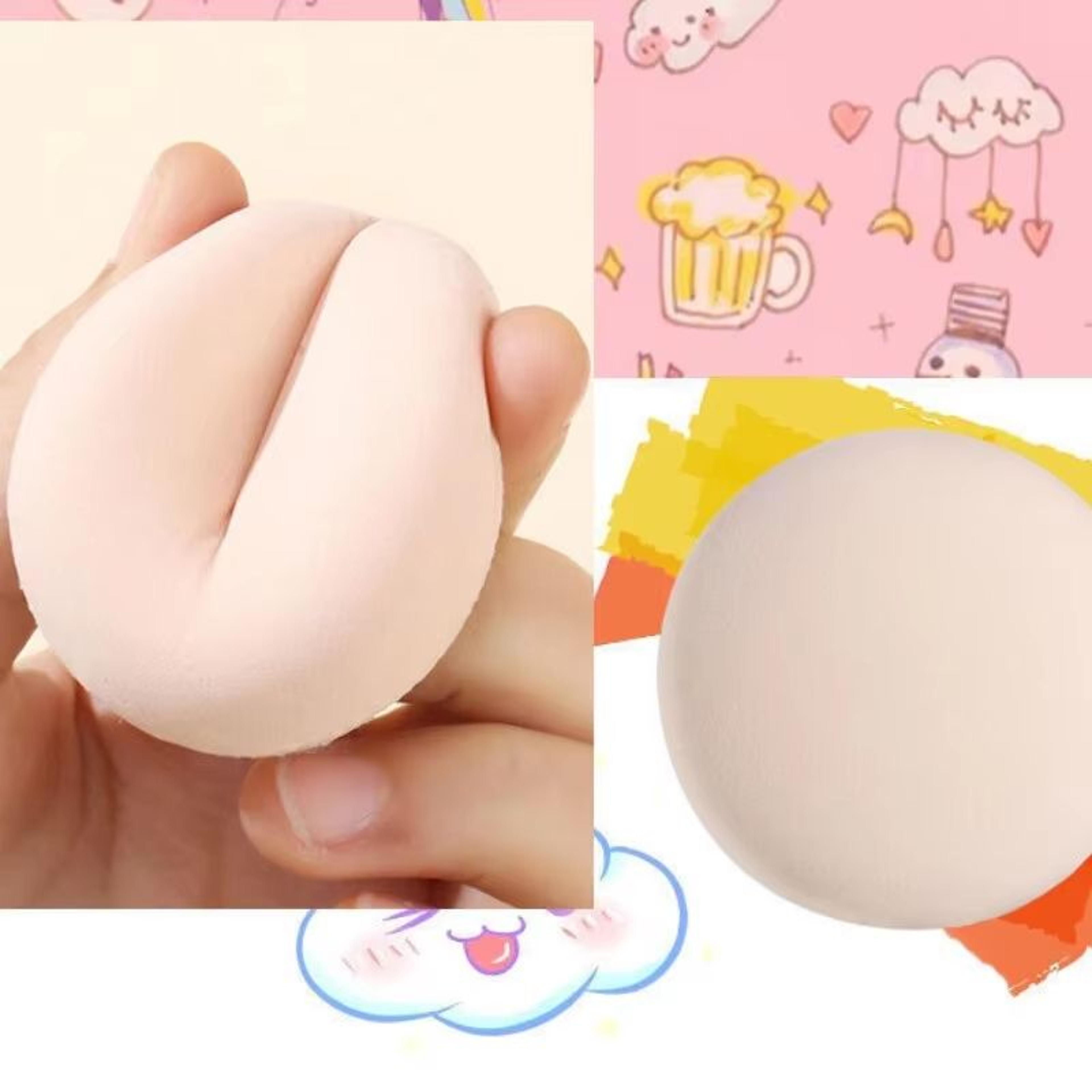 2Pack Pink Cotton Candy Air Cushion Powder Puff  DualUse Wet  Dry Makeup Sponges 3