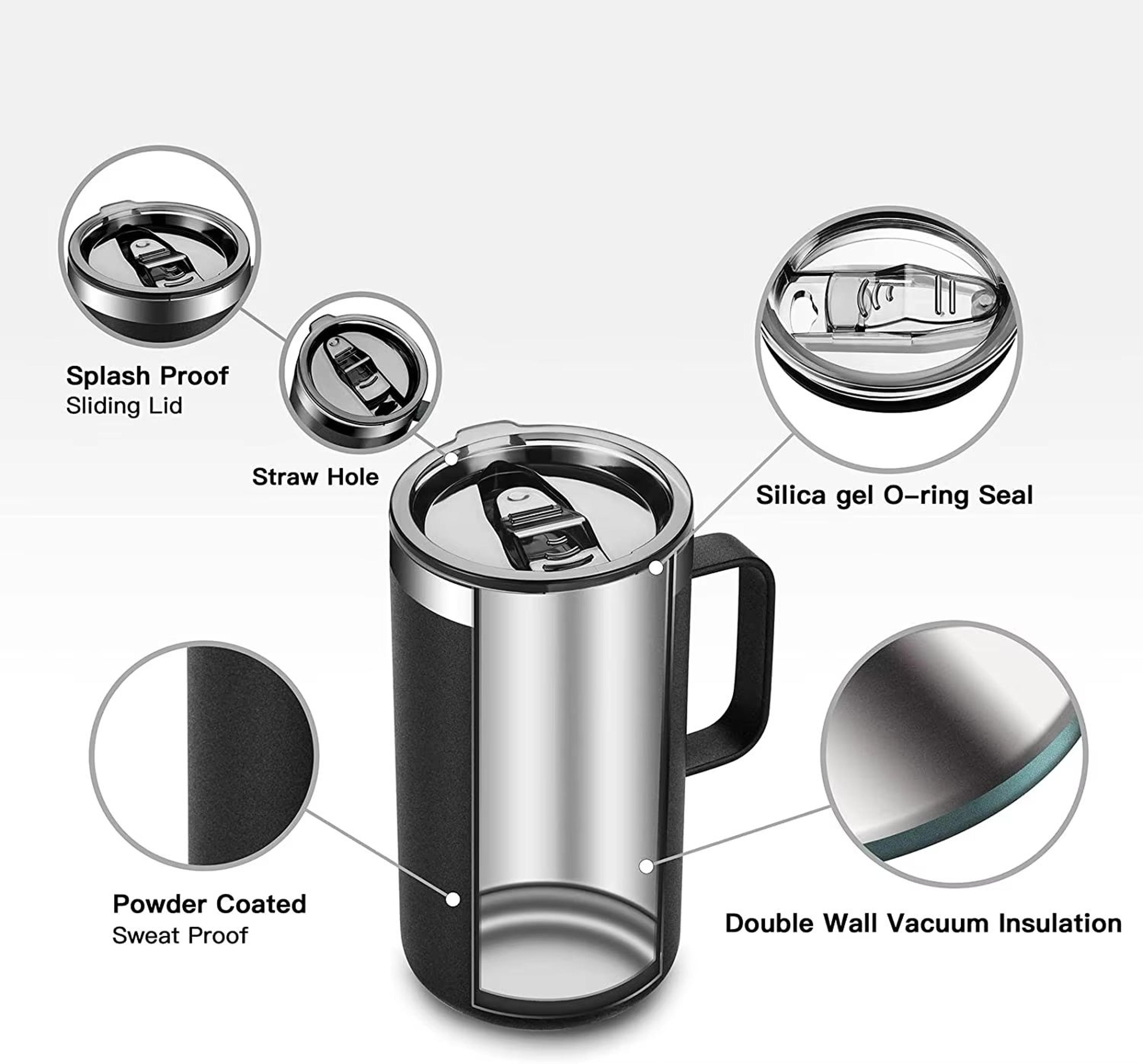 23 Fl Oz Stainless Steel Travel Thermos Mug  Leak Proof Insulated Vacuum Flask 2