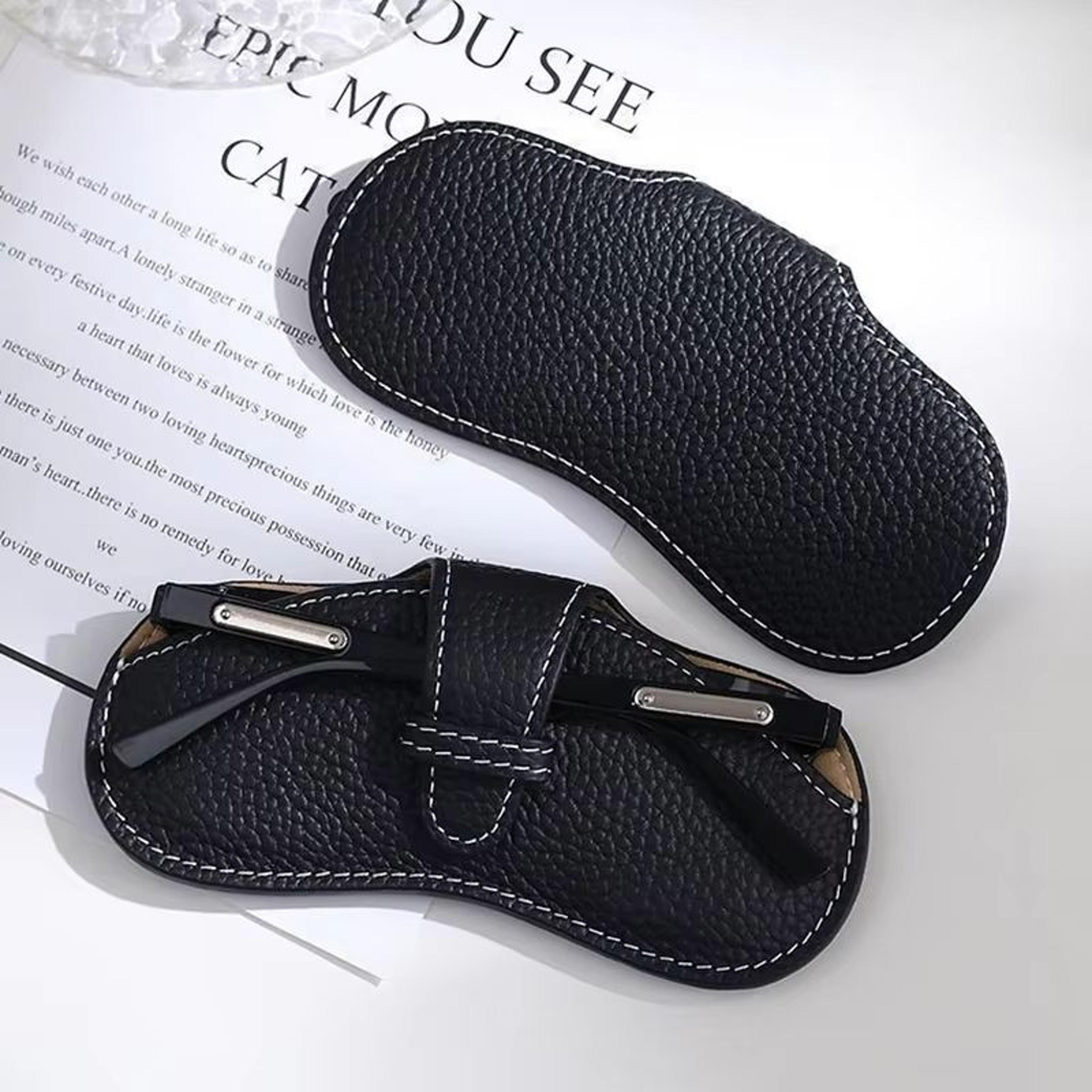 PU Leather Portable Glasses Case  AntiCrush Sunglasses Storage Bag With Clip 4