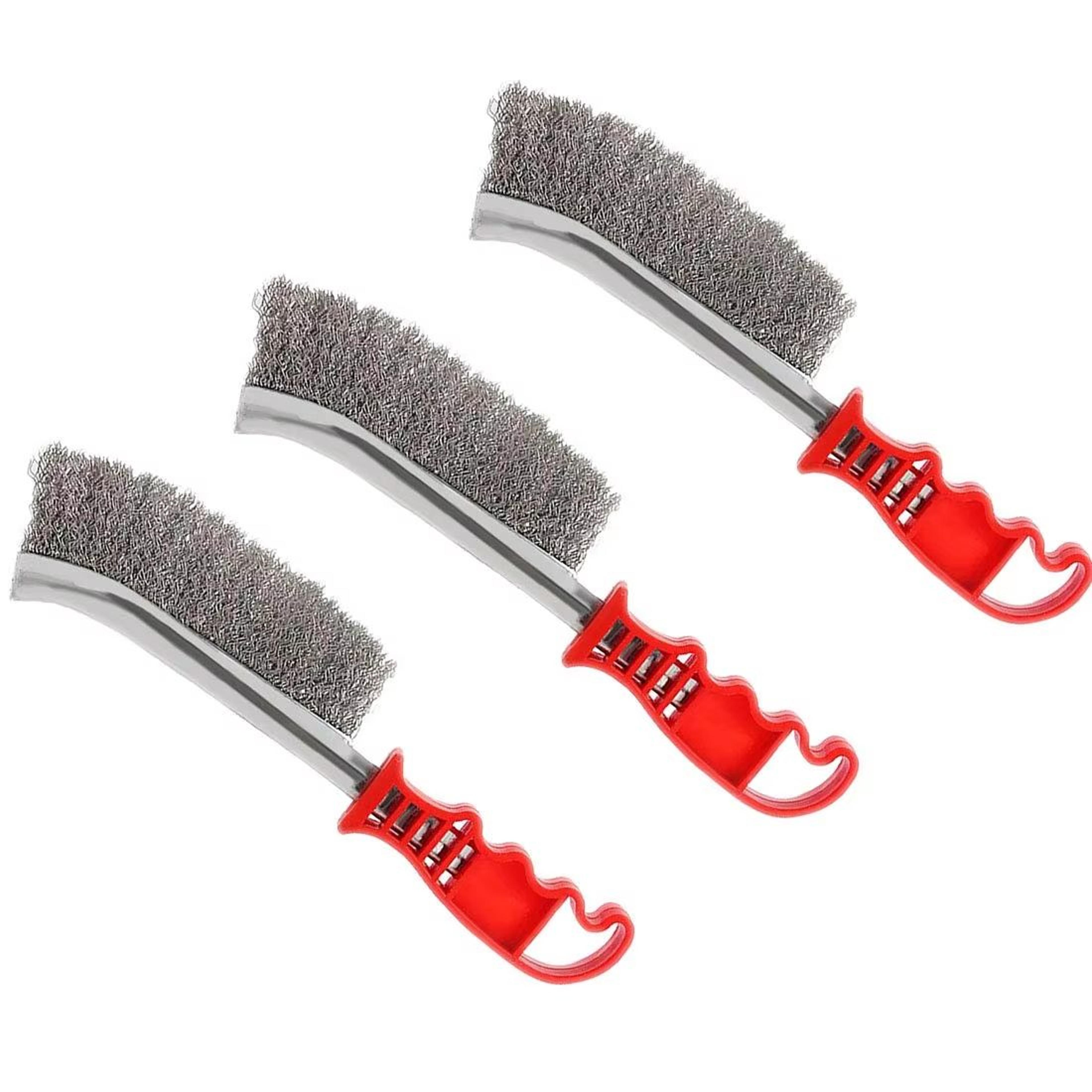 Steel Wire Roller Brush With Wooden Handle  HeavyDuty Rust Removal  Grill Cleaner 0