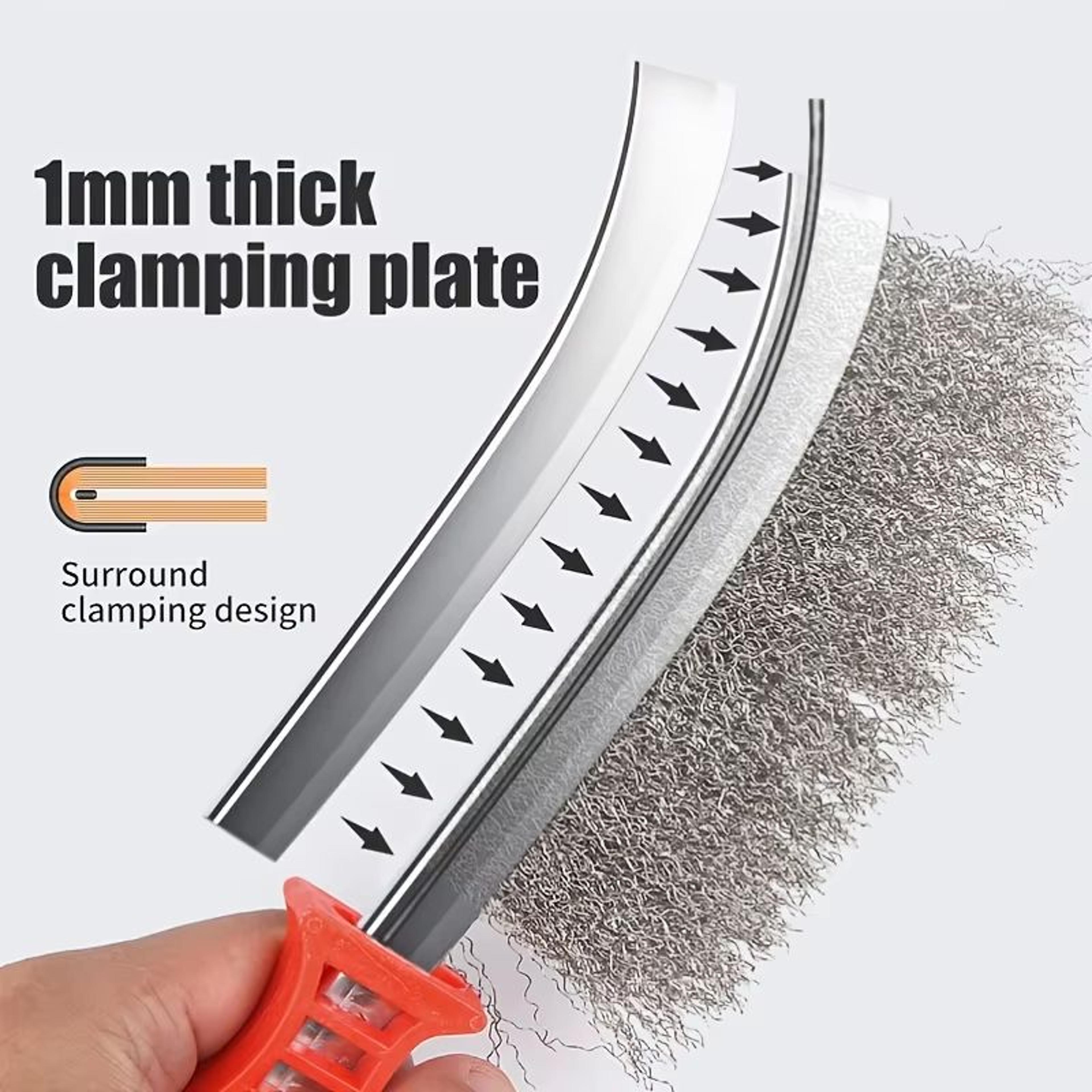 Steel Wire Roller Brush With Wooden Handle  HeavyDuty Rust Removal  Grill Cleaner 1