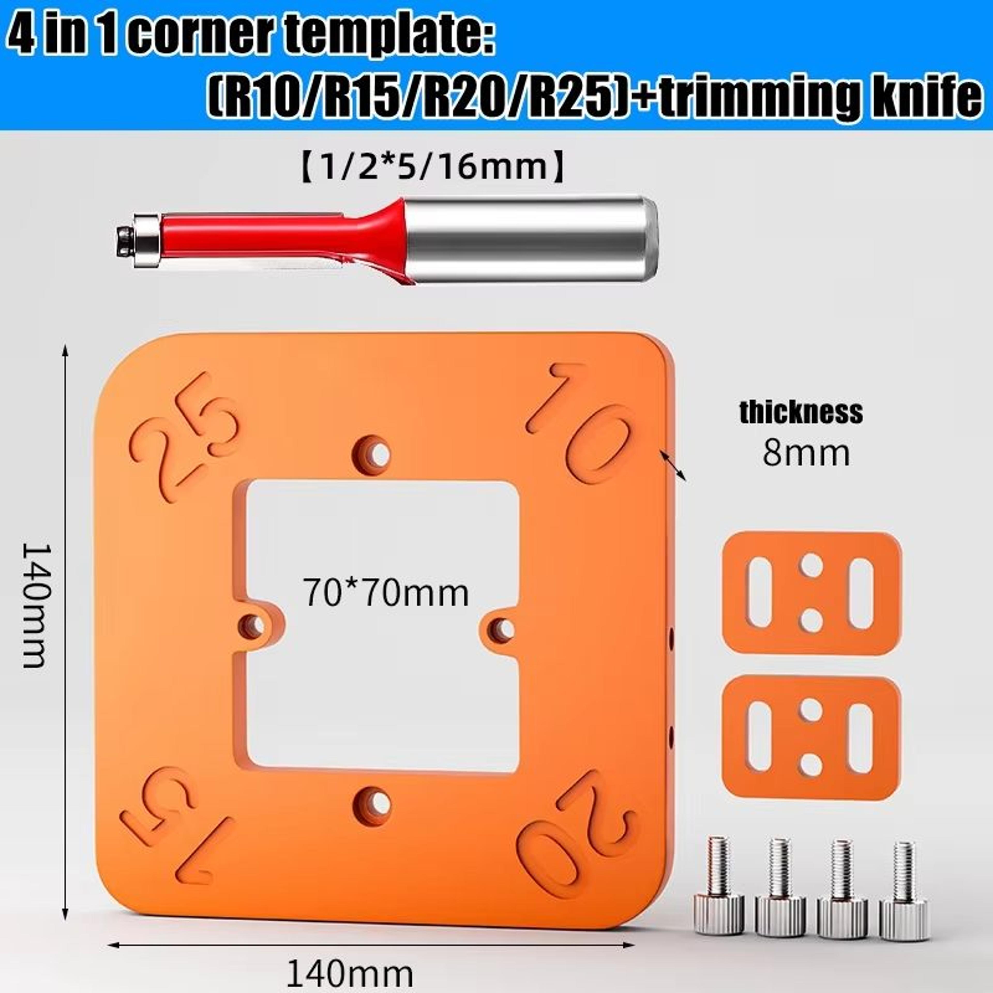 Woodworking Router Corner Radius Templates Jig Set  ABS Curved Routing R10 To R50 6