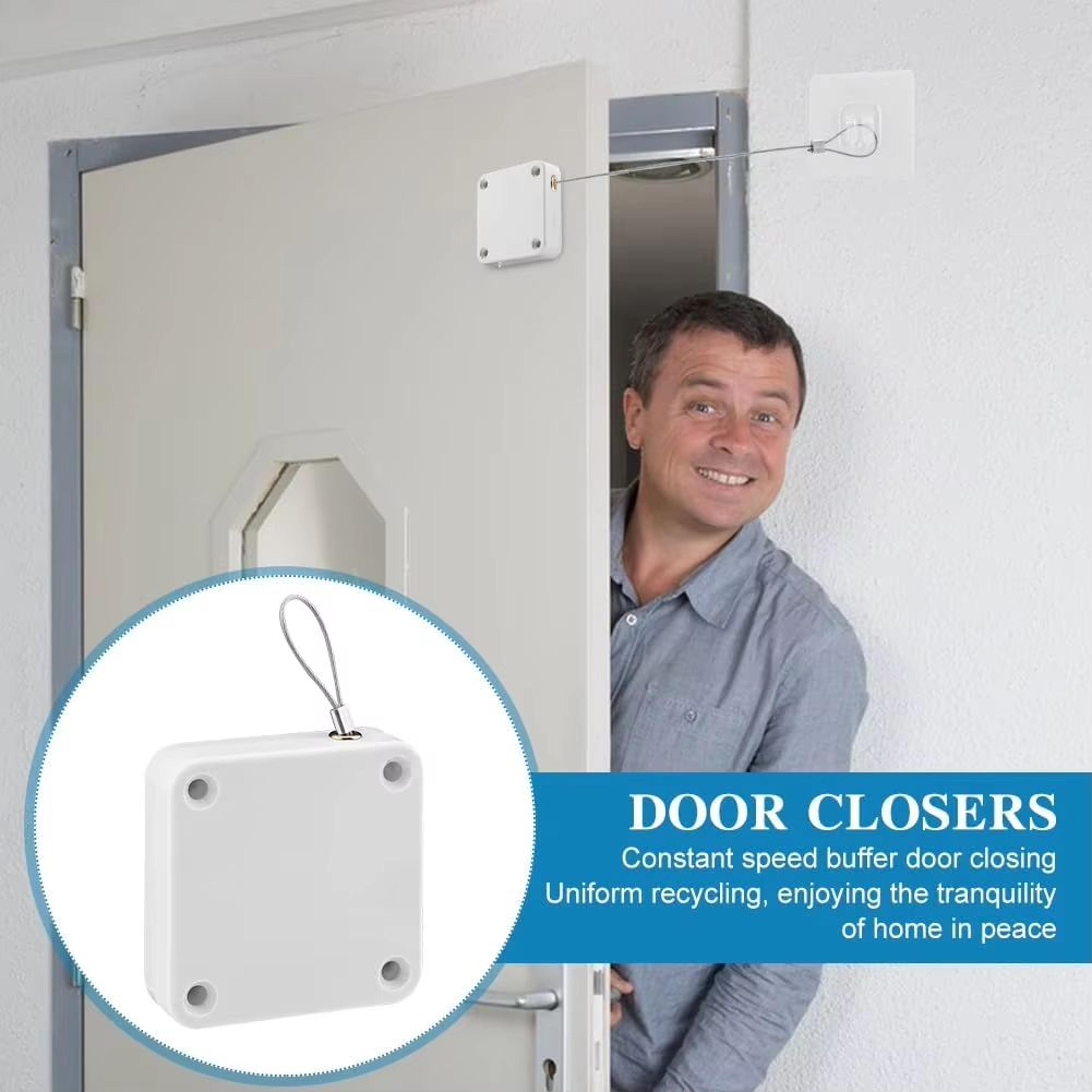 PunchFree Automatic Sensor Door Closer  Adjustable Surface Door Stop With Pull Cord For Residential 1