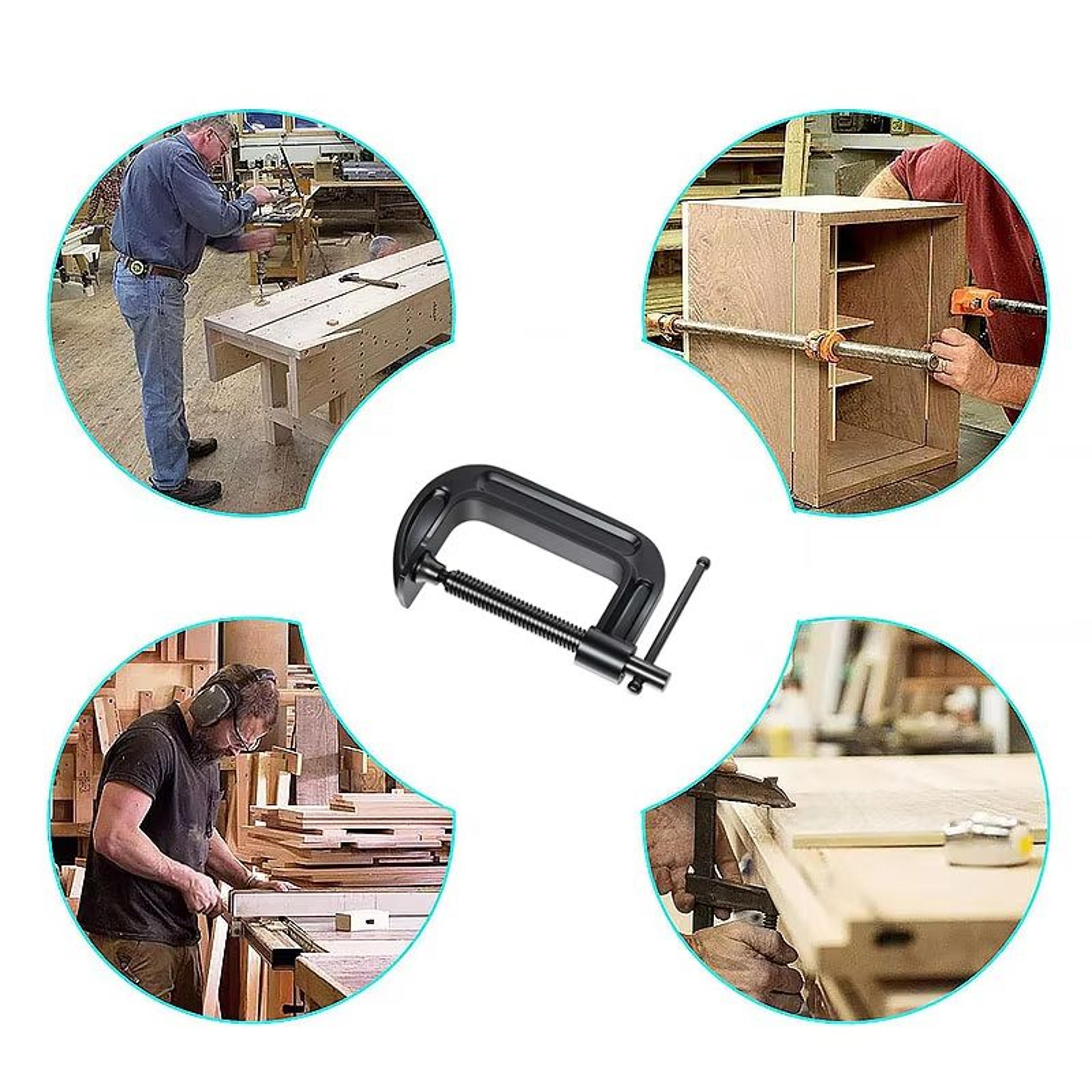 GShaped Mini CFixture Clamp With Sliding THandle  HeavyDuty Woodworking Welding  Metal Workpiece To 2