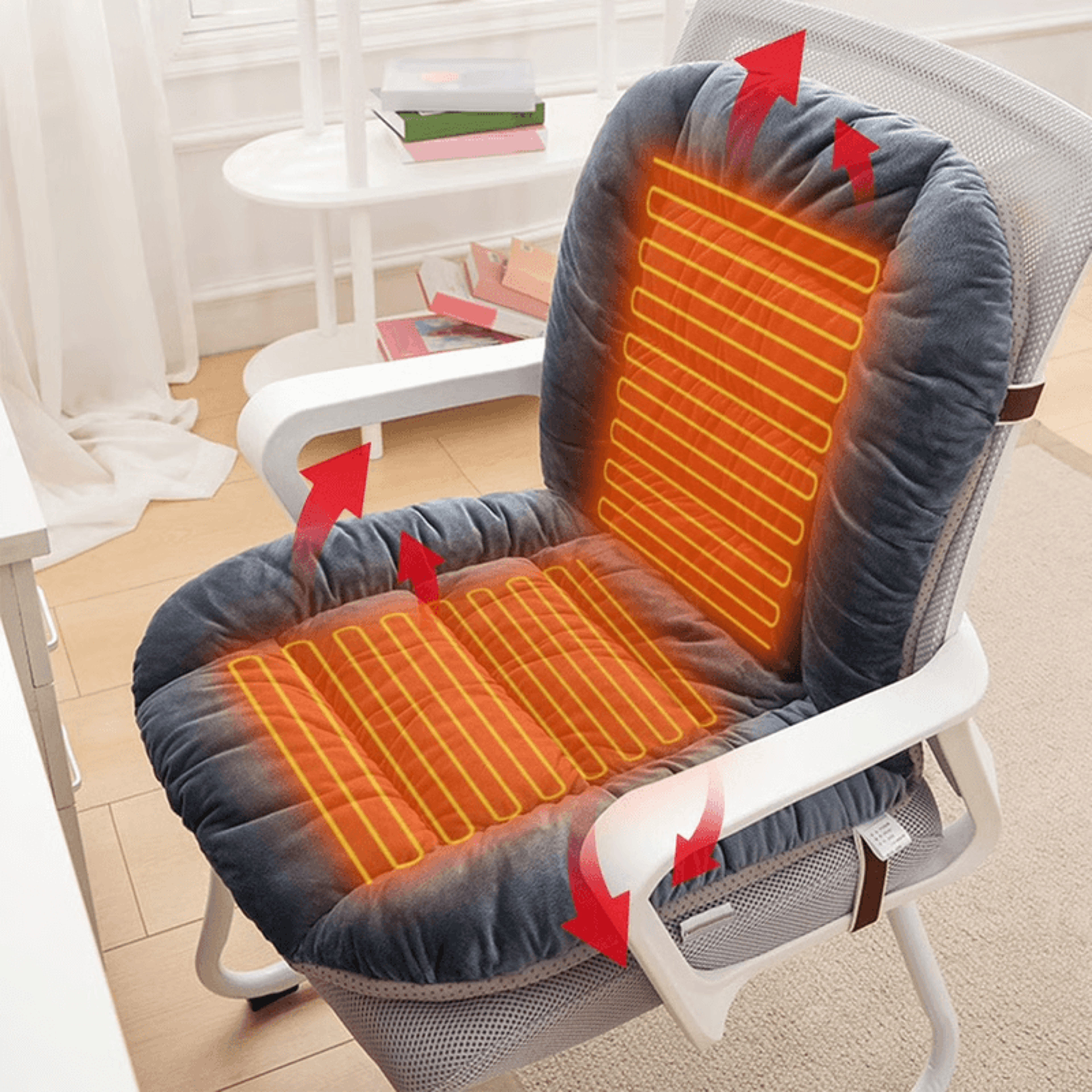 Heated seat cushion for long hours